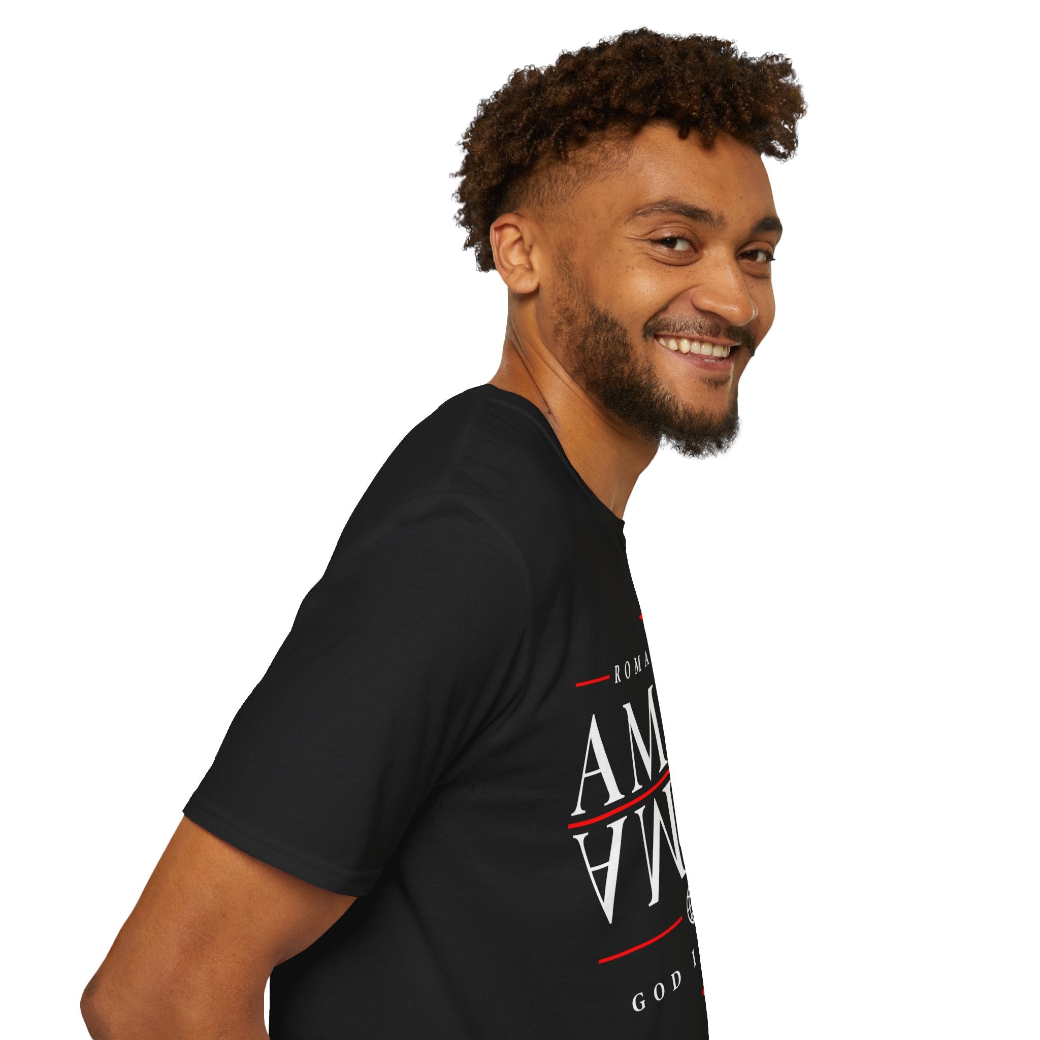 Amor/Roma 'ROMANEUM' Graphic T‑Shirt — 'AMOR' Reflection Design (God Is Love)