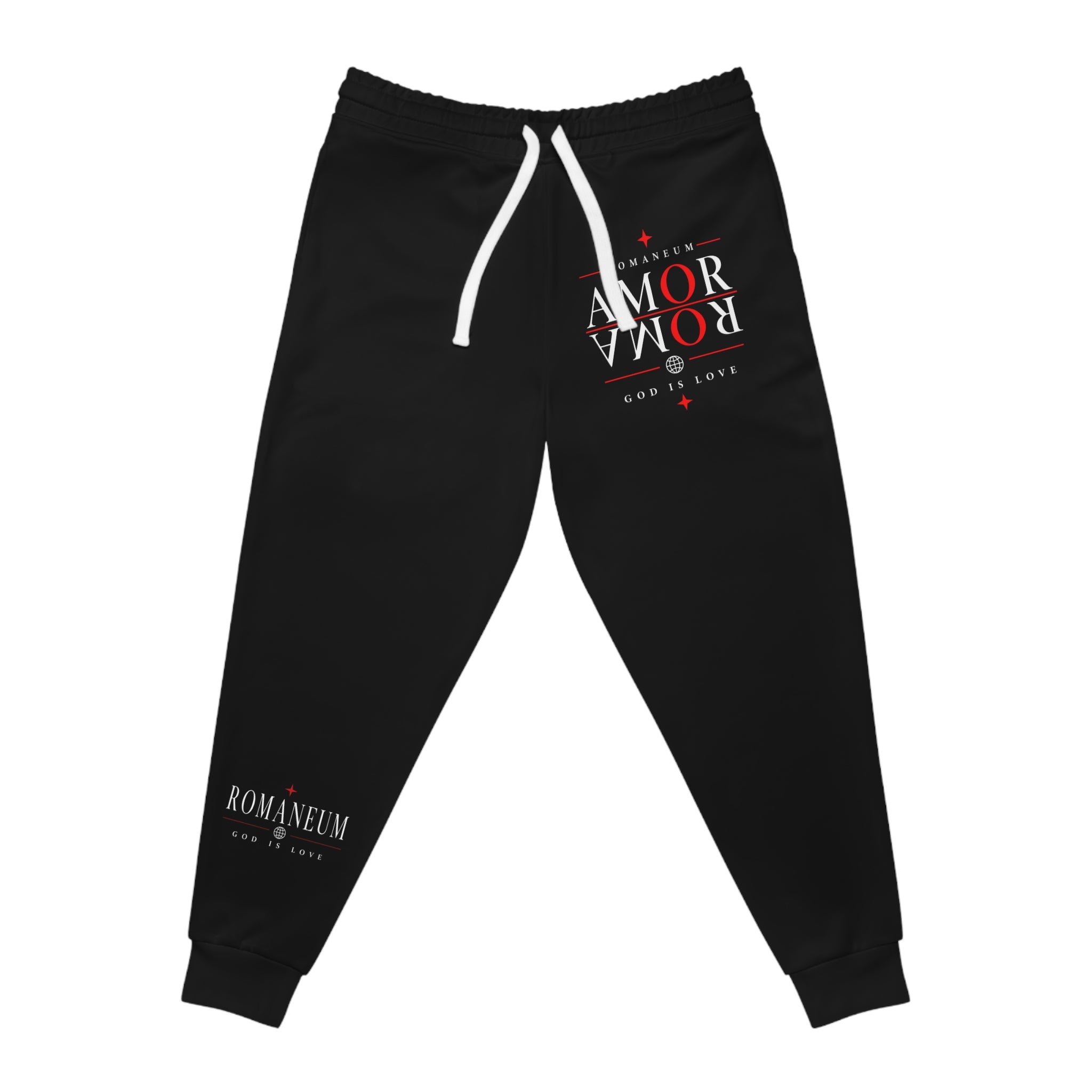 Joggers — 'Amor Roma' Graphic Athletic Joggers (Black)