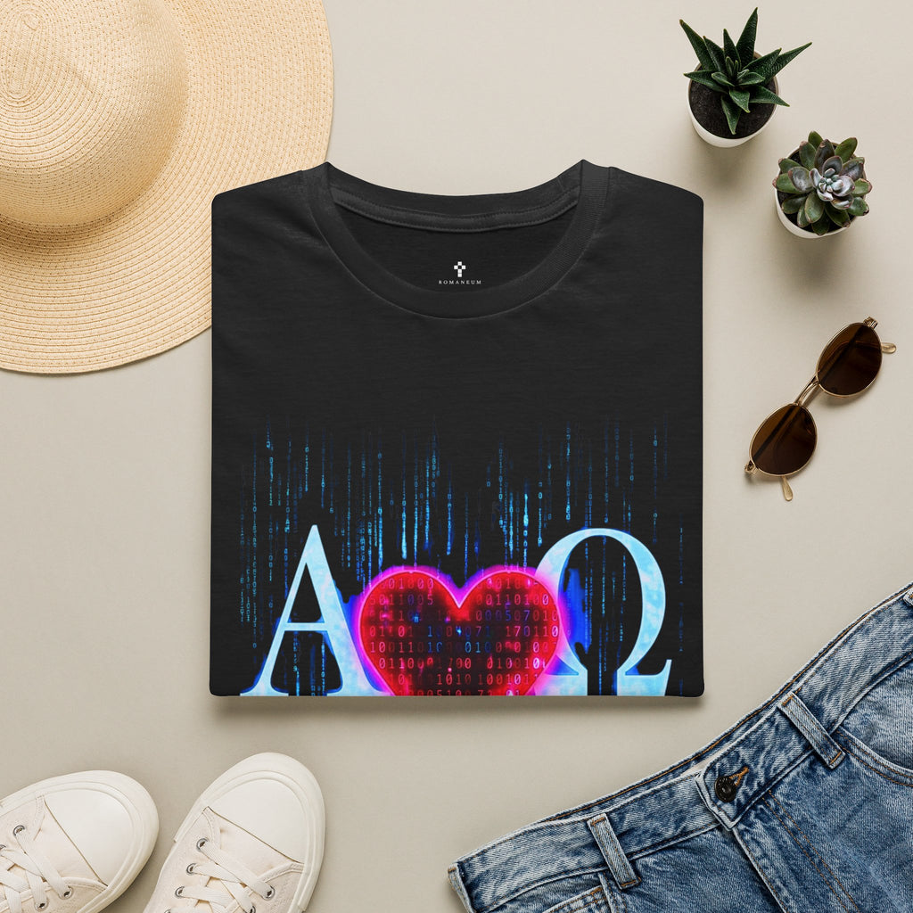 Alpha Omega Heart T-Shirt | Christian Scripture John 3:16 Design