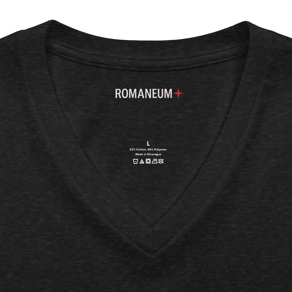 Memento Mori V-Neck Tee — Romaneum Skull Graphic Shirt