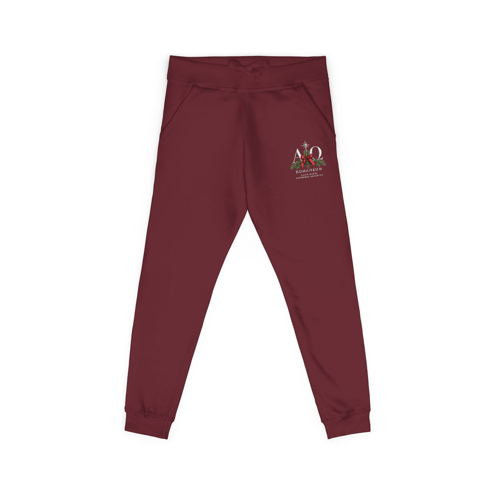Embroidered Holiday Gnomes Fleece Sweatpants — Cozy Christmas Lounge Pants