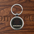 Romanearm Logo Round Stainless Steel Keychain — Minimal Branded Keyring