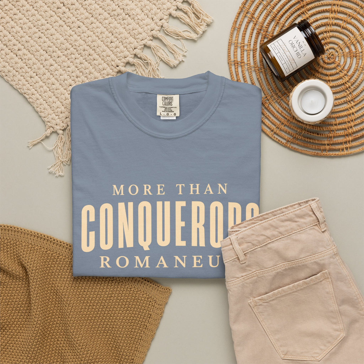 More Than Conquerors T-Shirt — "Romaneum" Graphic Tee