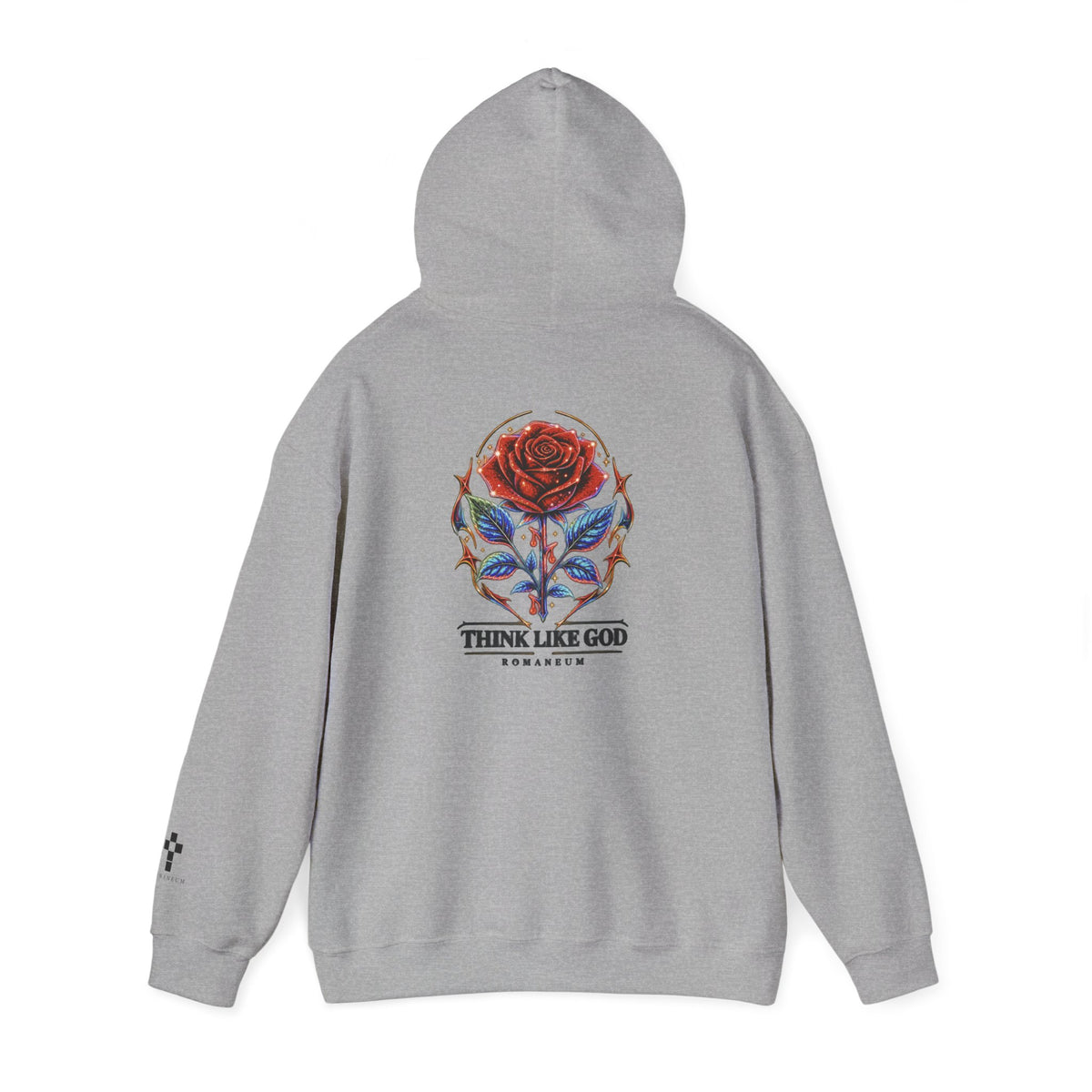 Romaneum Hoodie — Think Like God Rose Logo Pullover