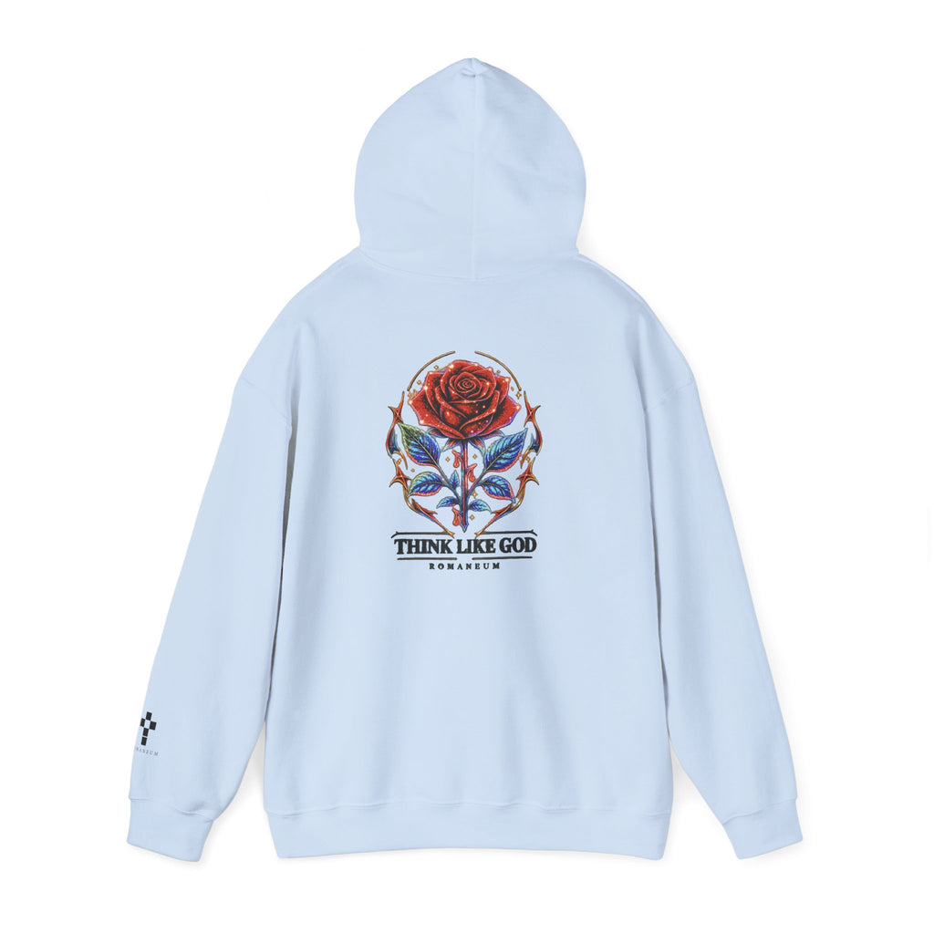 Romaneum Hoodie — Think Like God Rose Logo Pullover