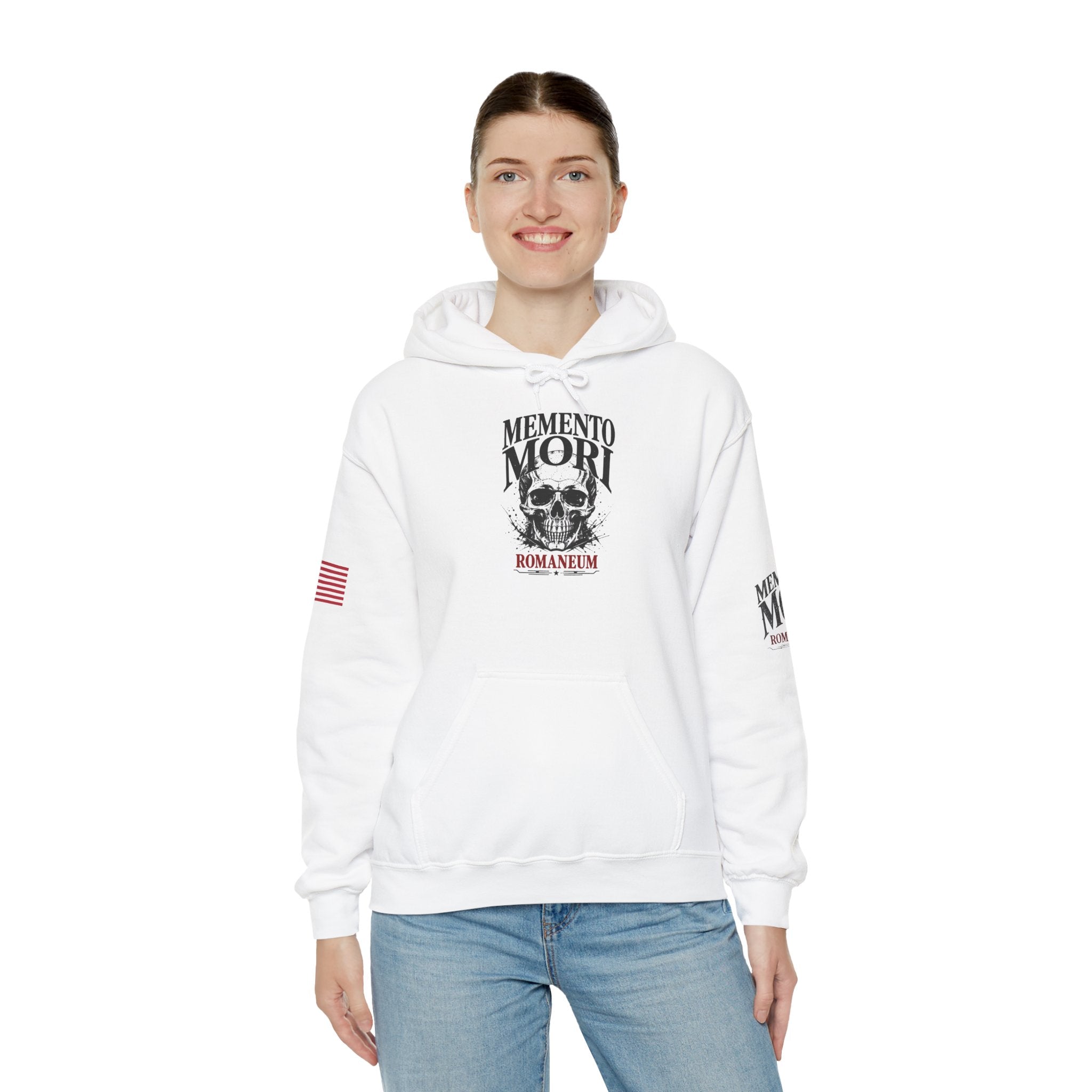 Memento Mori Hoodie — Romaneum Skull Graphic Pullover