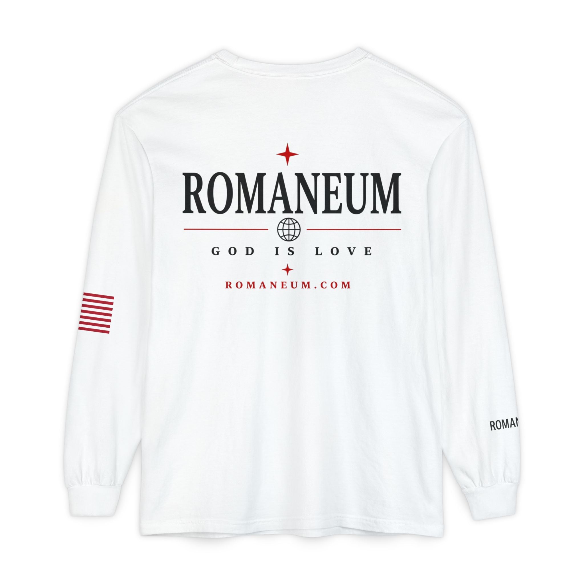 Romaneum "AMOR/ROMA" Long Sleeve Tee — God Is Love Graphic Shirt