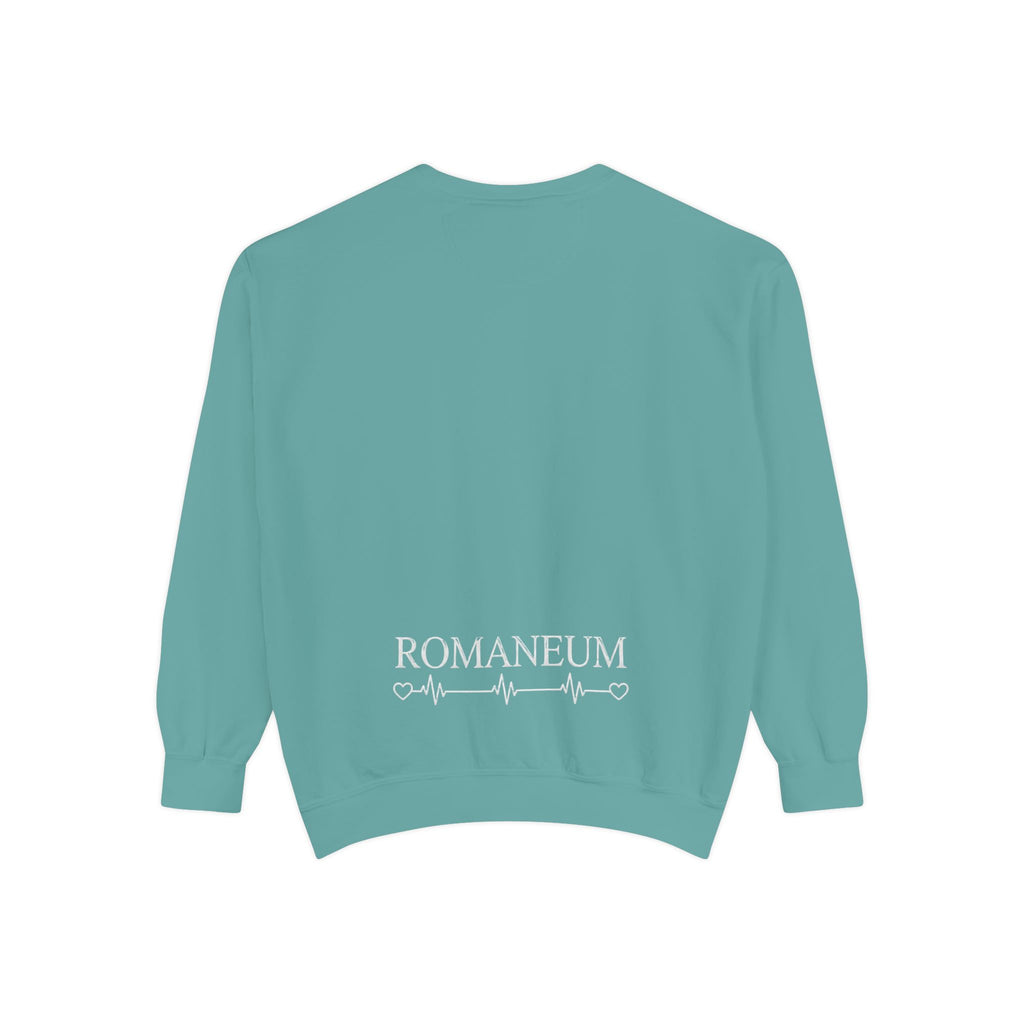 Alpha Omega Heart design sweatshirt | God is Love 1 John 4:8 RomanEum