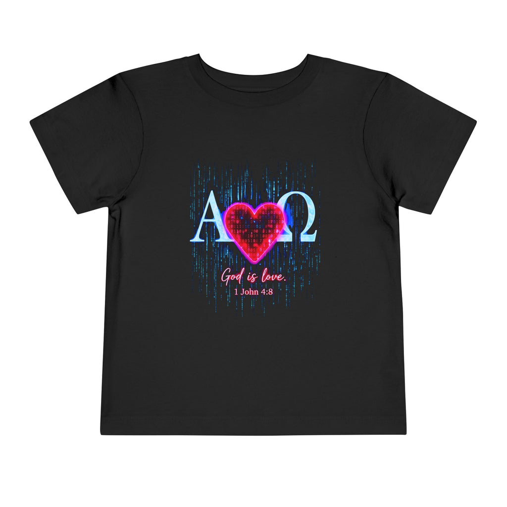 Alpha Omega Heart toddler tee | Christian scripture design