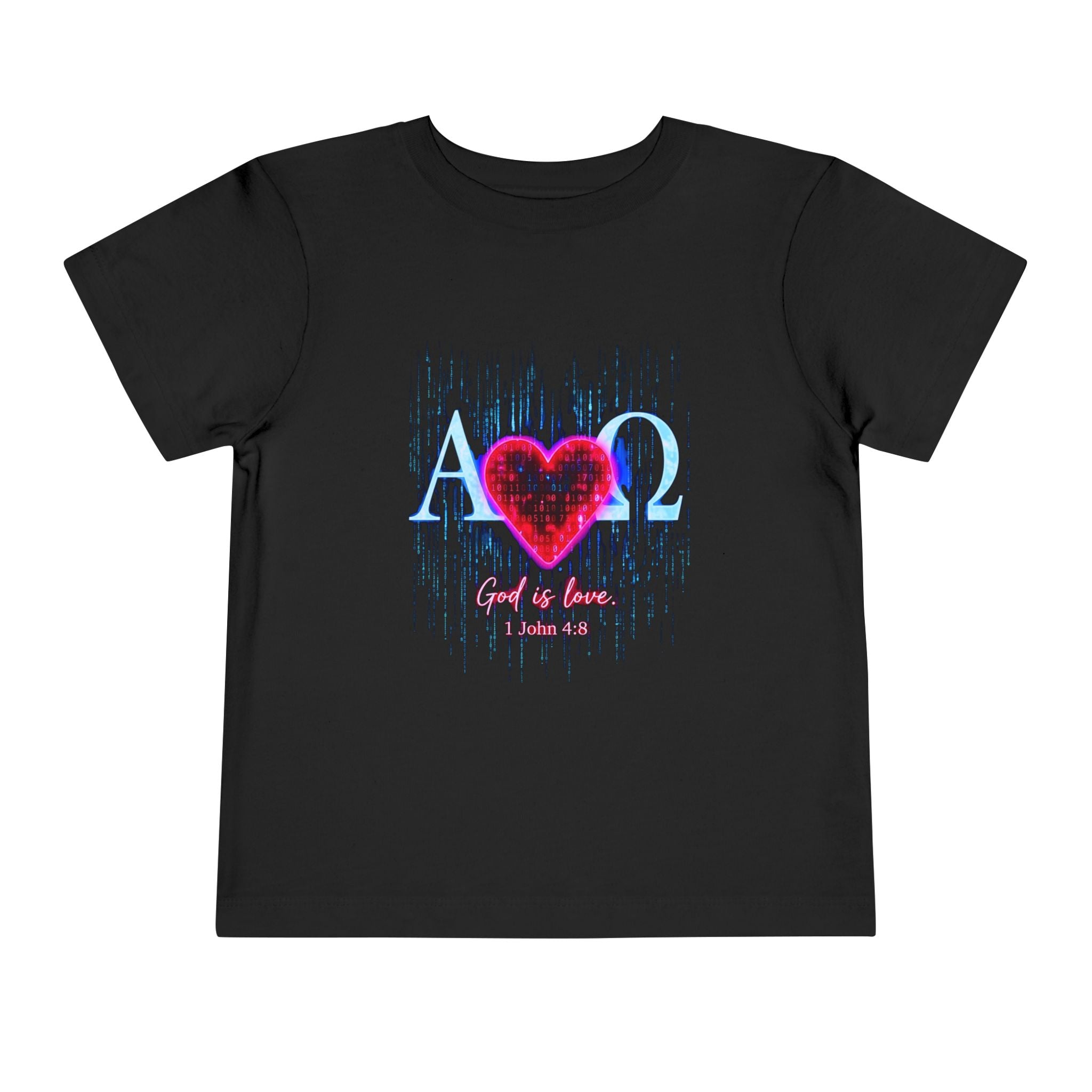 Alpha Omega Heart toddler tee | Christian scripture design