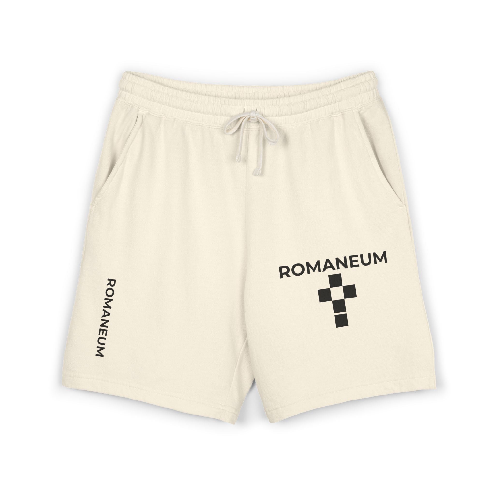 Romaneum Logo Sweat Shorts — Lightweight Fleece Casual Lounge Shorts