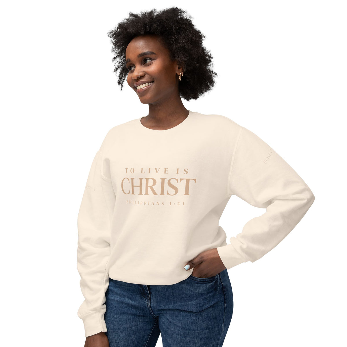 Romaneum Crewneck Sweatshirt — "To Live Is Christ" / "God Is Love"