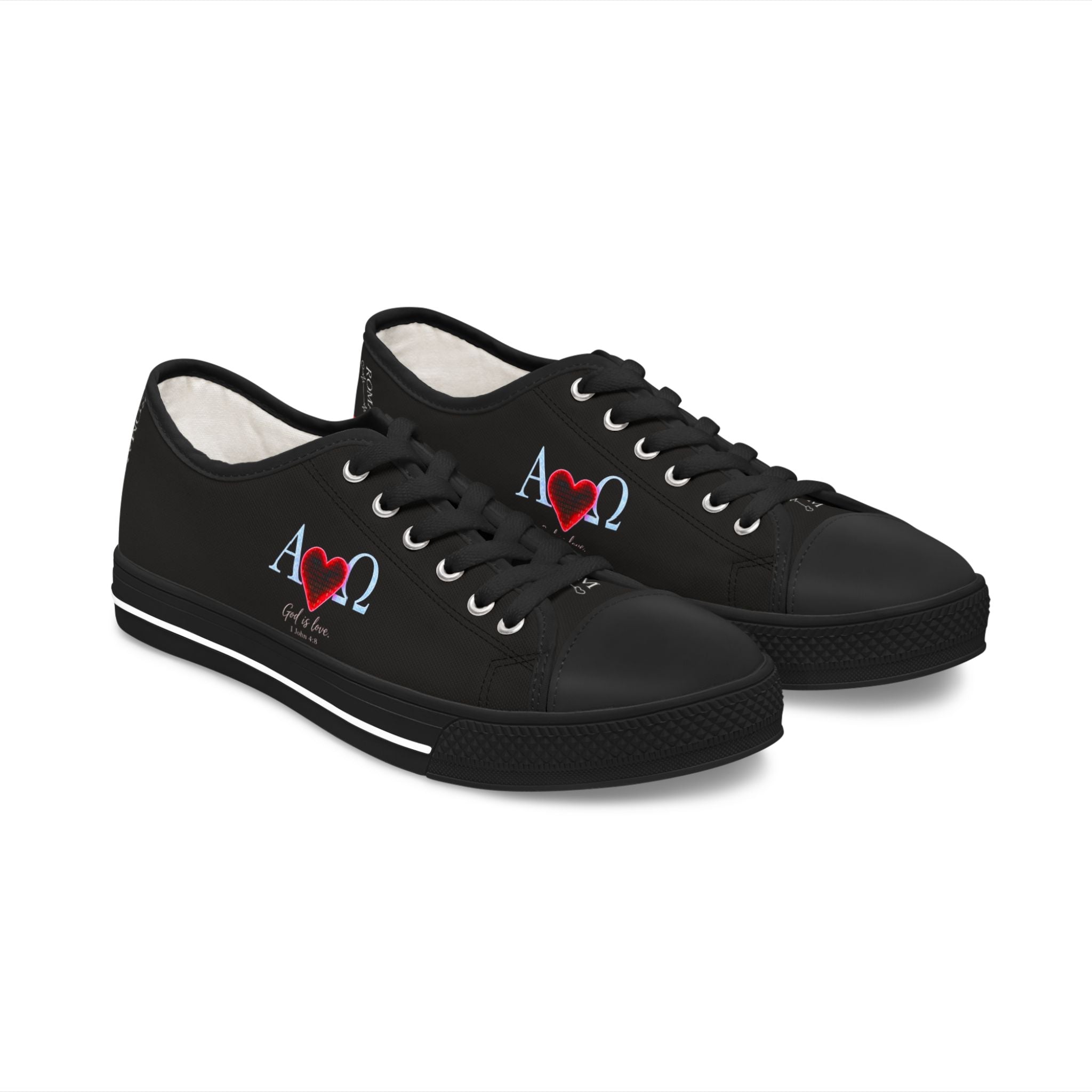 Alpha Omega Heart Sneakers | Christian Faith Low Top Shoes