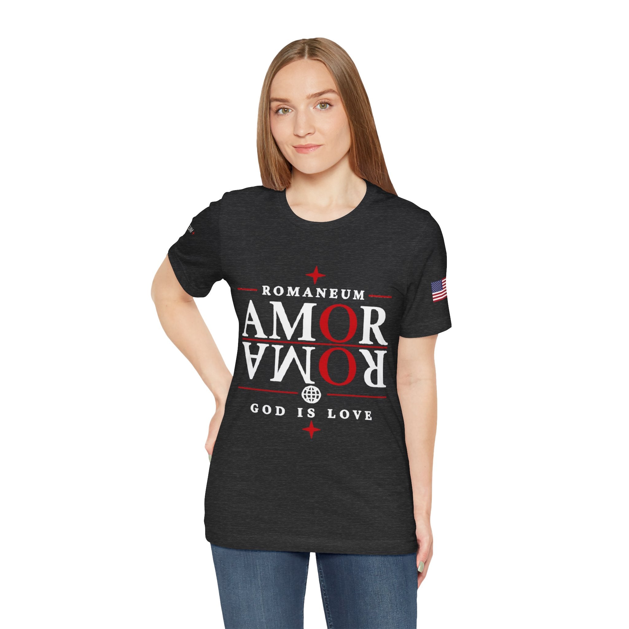 Romaneum 'AMOR/ROMA' God Is Love Graphic Tee