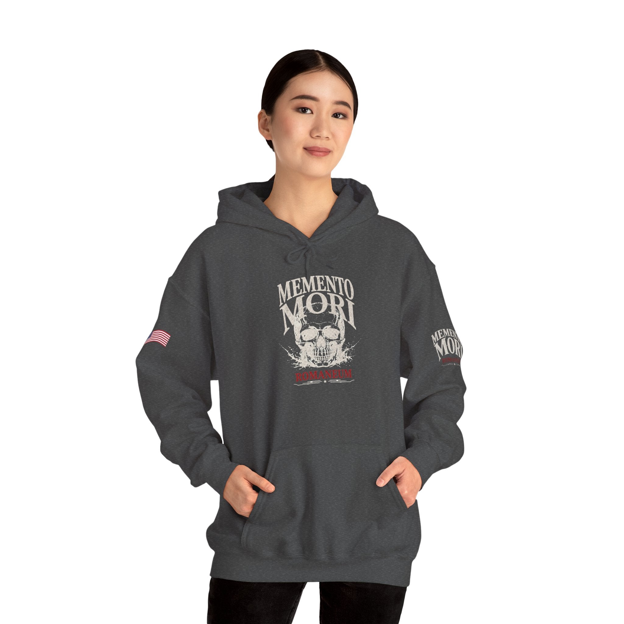 Memento Mori Hoodie — Romaneum Skull Graphic Pullover