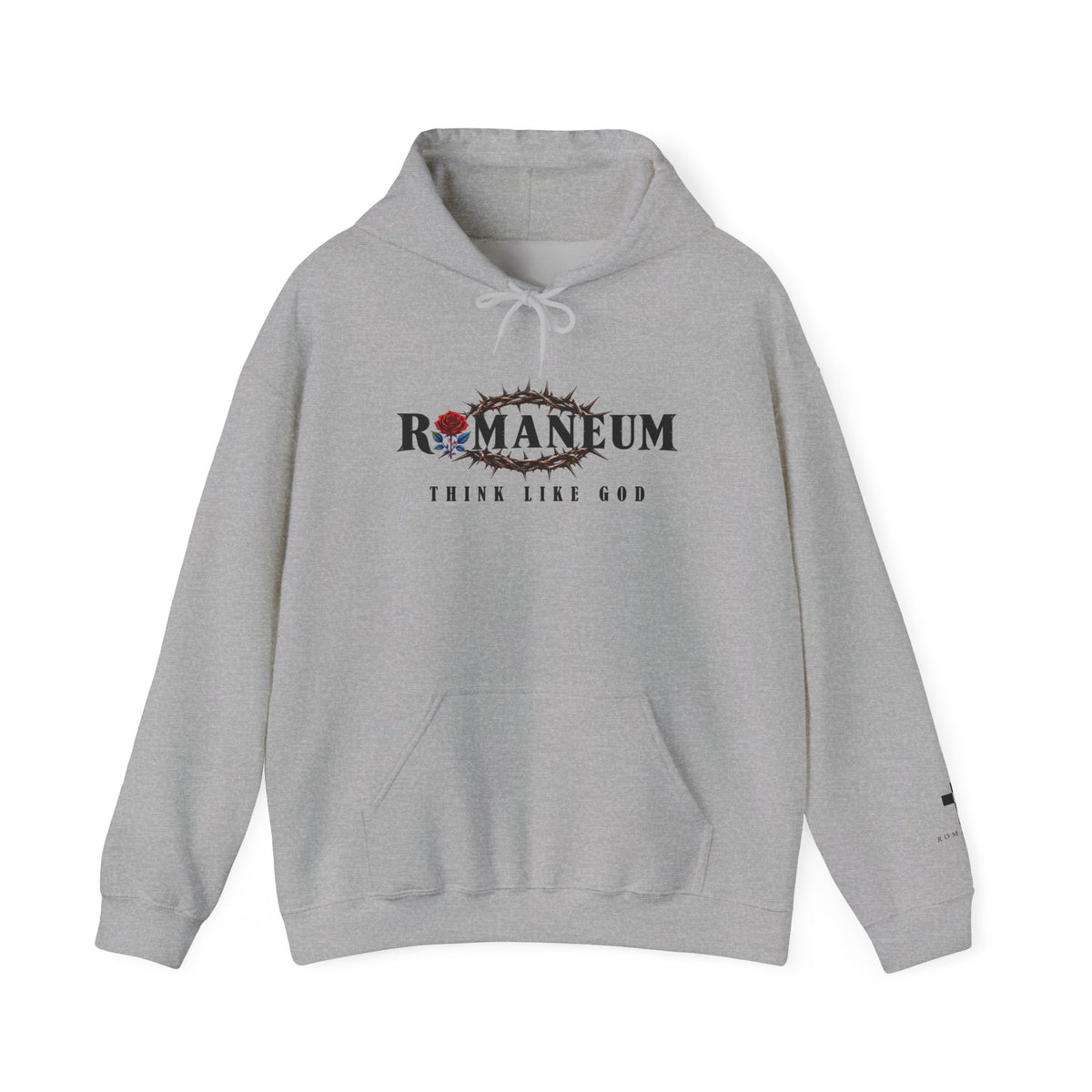 Romaneum Hoodie — Think Like God Rose Logo Pullover