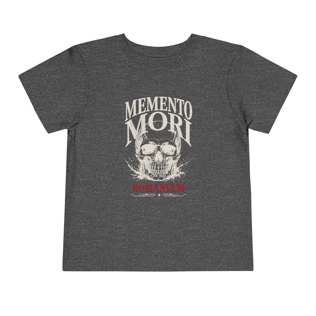 Toddler Tee — "Memento Mori" Skull Graphic Romaneum Kids Shirt