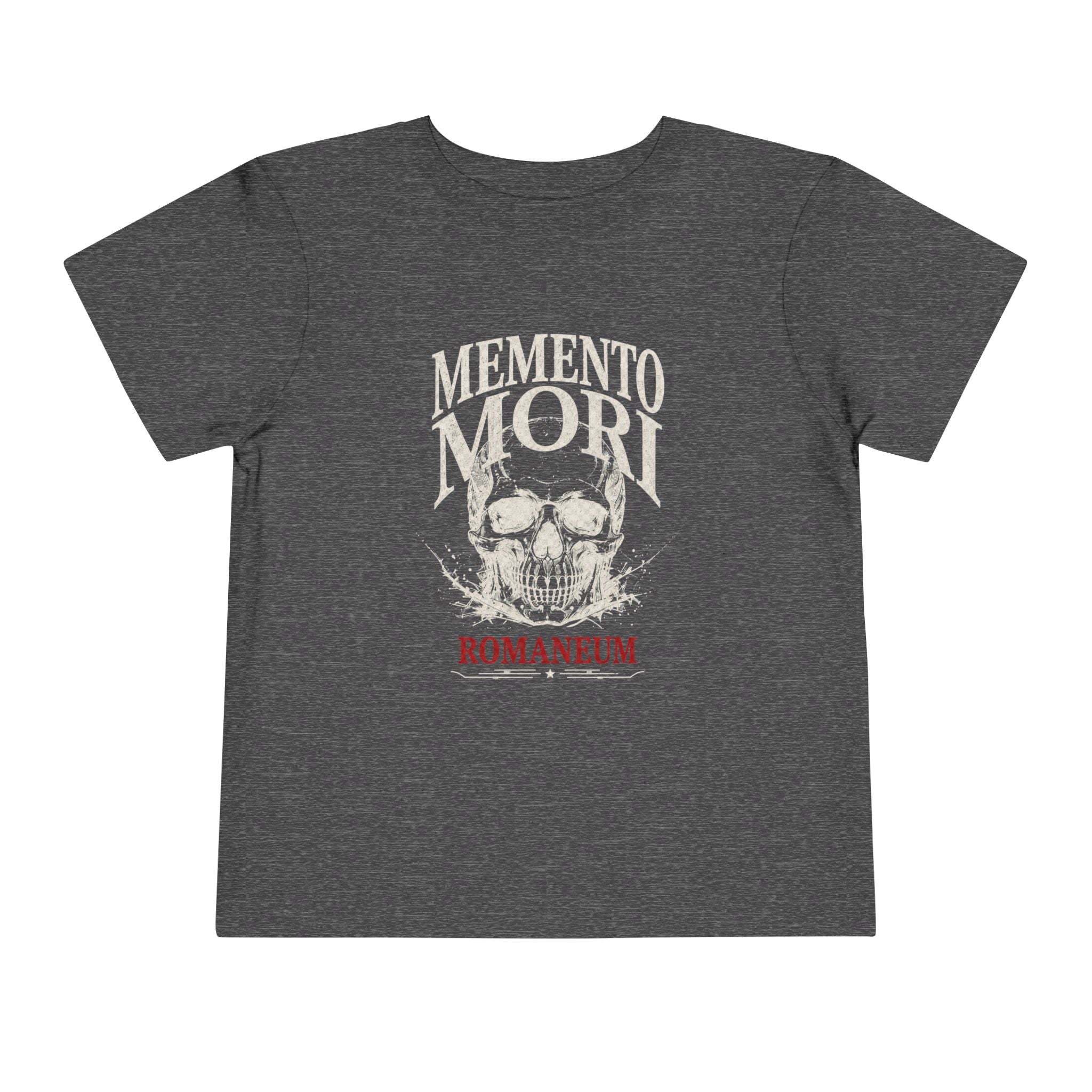 Toddler Tee — "Memento Mori" Skull Graphic Romaneum Kids Shirt