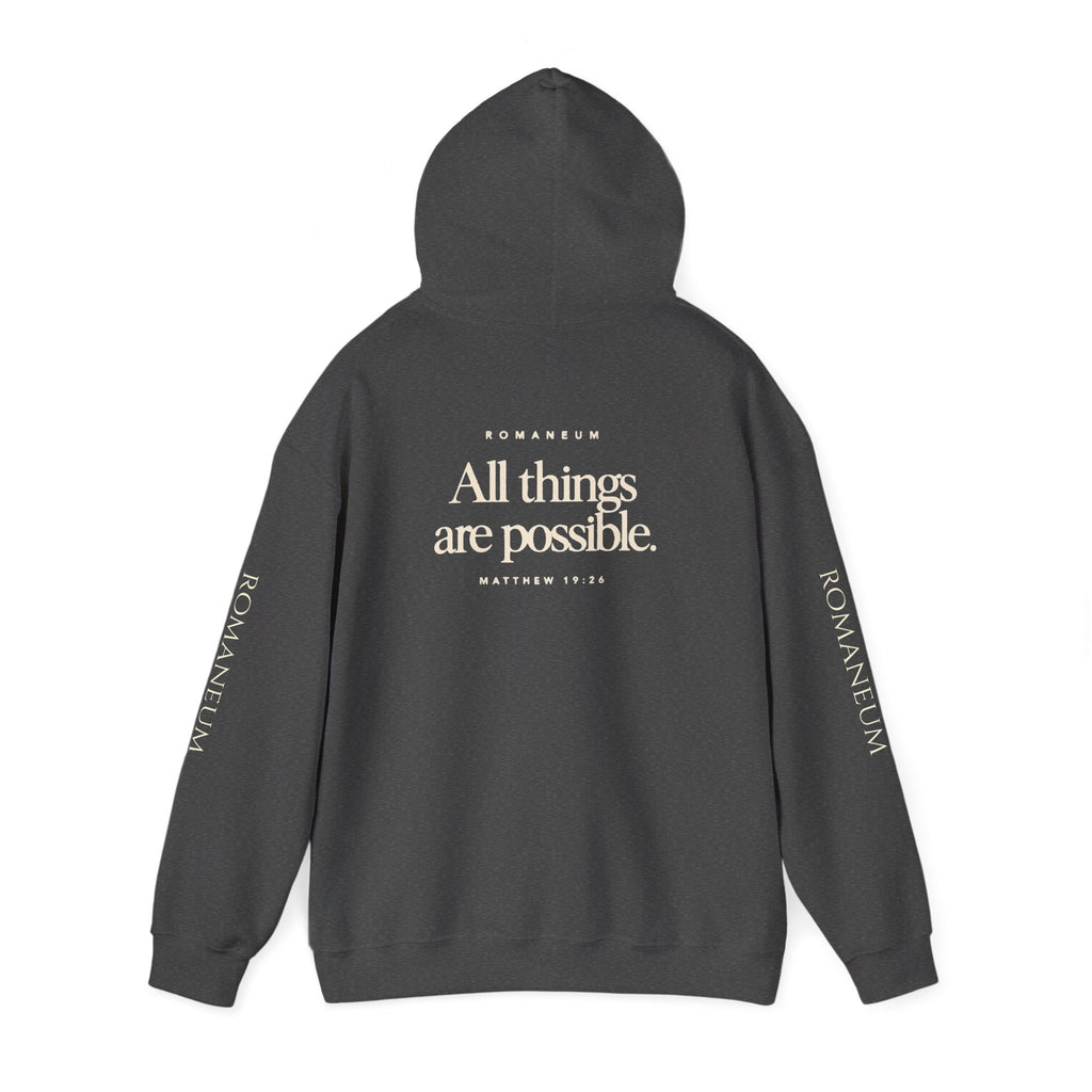 Romaneum Hoodie — “With God All Things Are Possible”