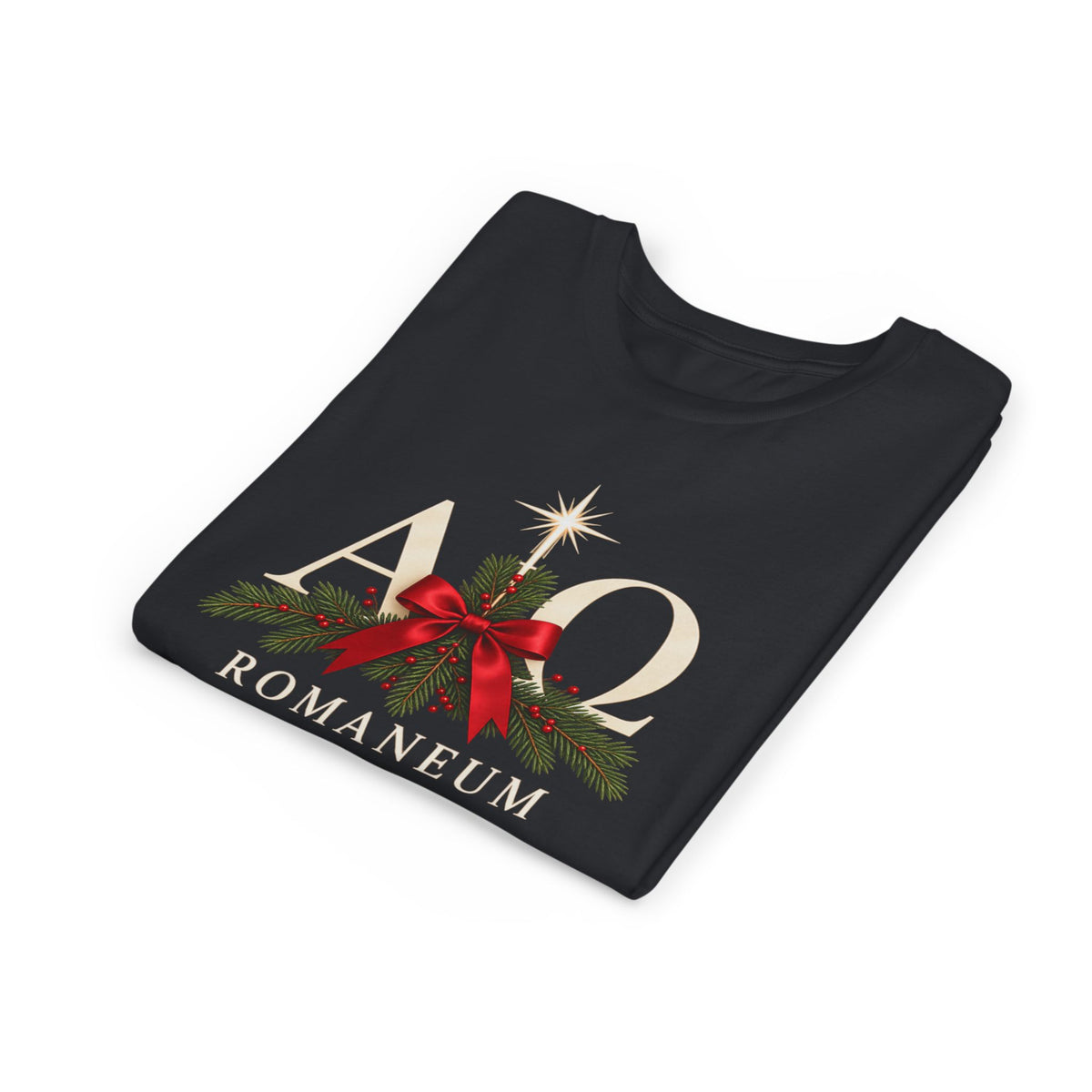 Youth Tee — Romaneum Alpha Omega Christmas Design