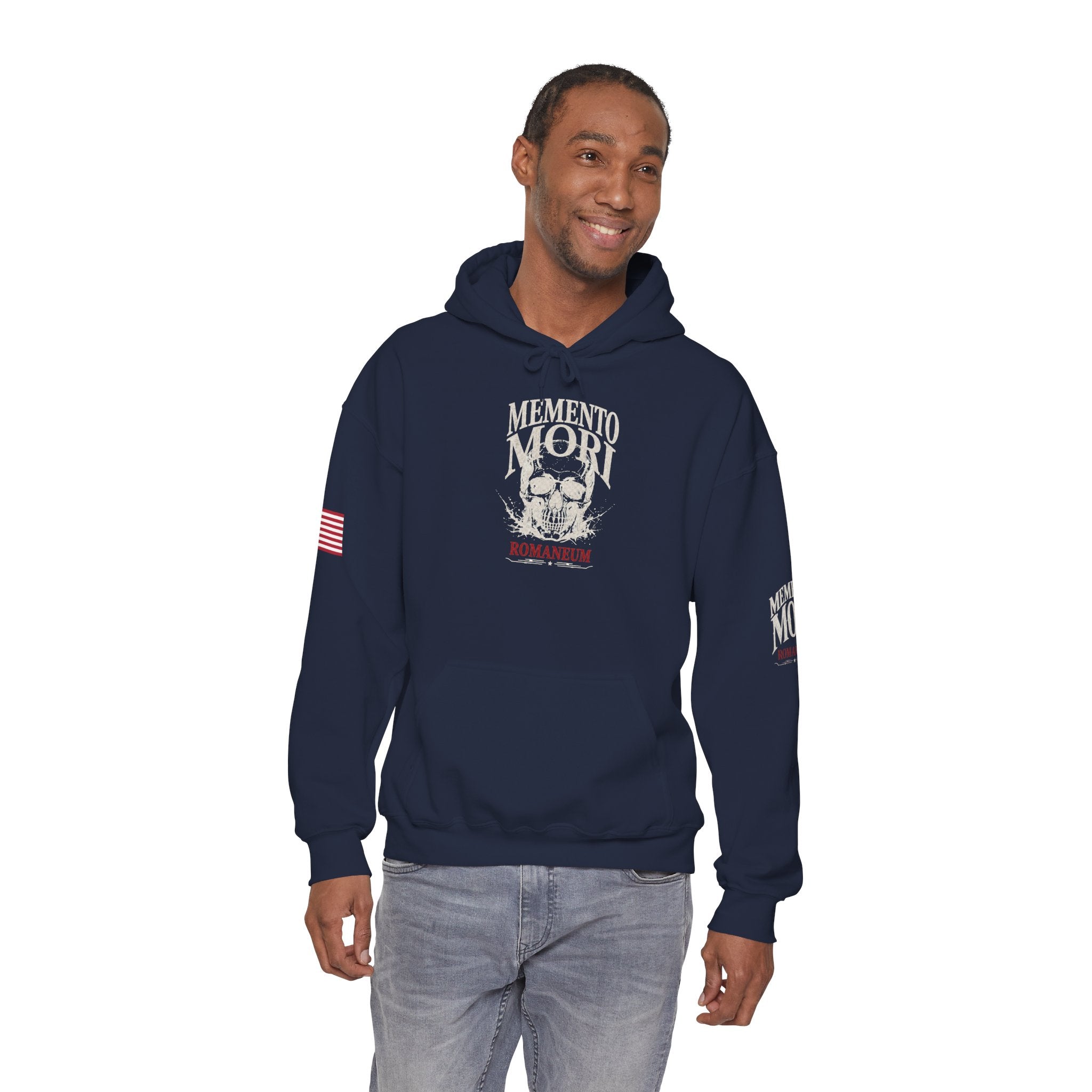 Memento Mori Hoodie — Romaneum Skull Graphic Pullover