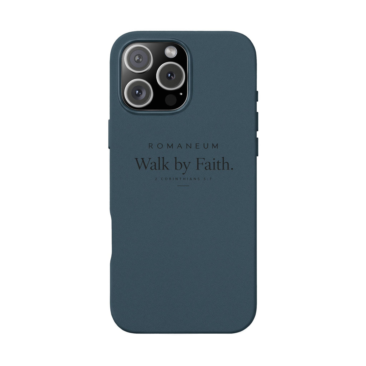 Engraved PU Leather Phone Case — ‘Walk by Faith’