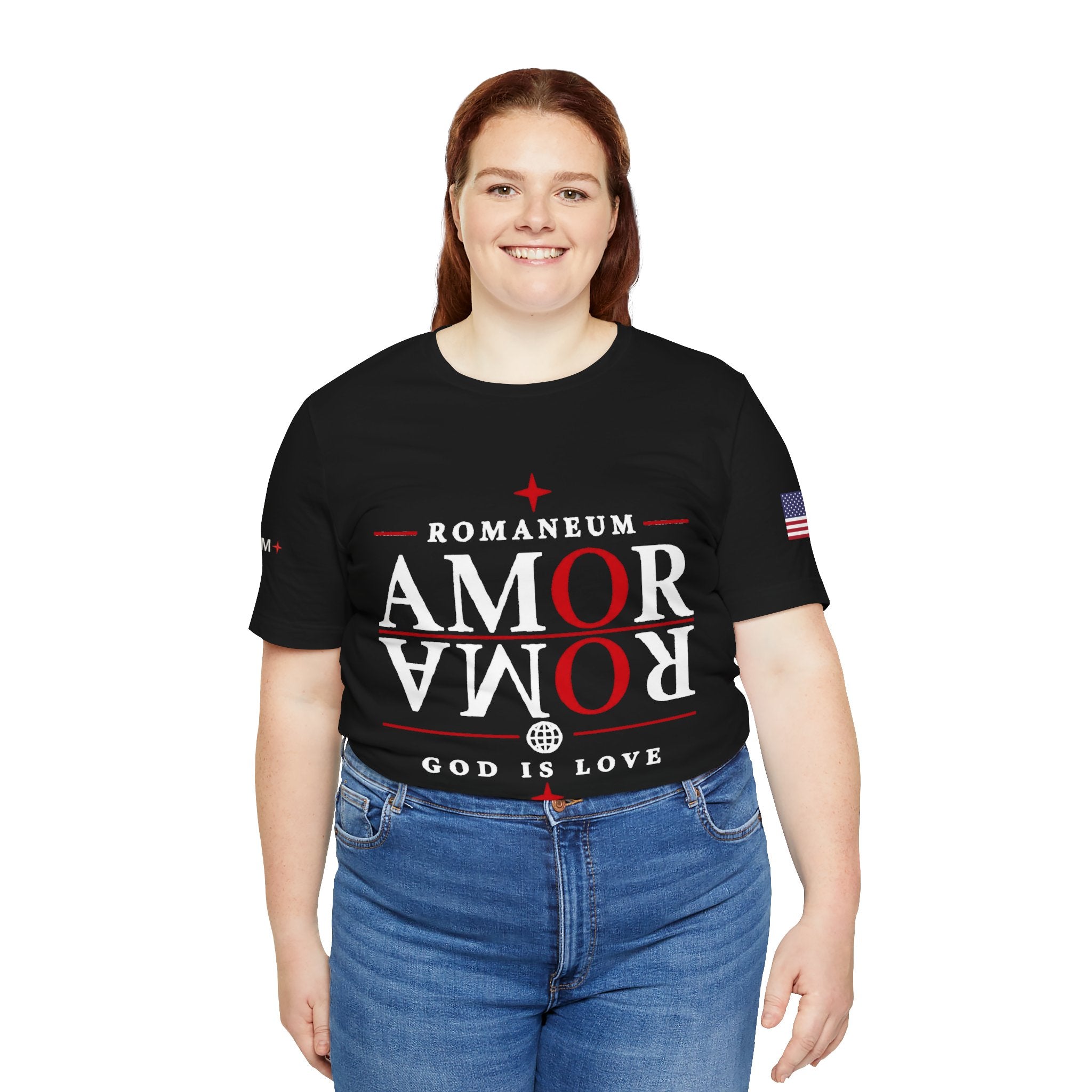 Romaneum 'AMOR/ROMA' God Is Love Graphic Tee
