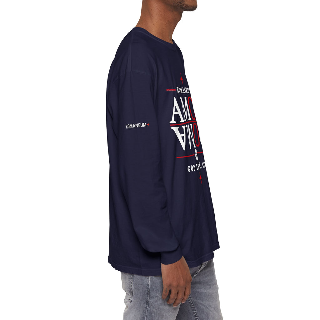 Romaneum "AMOR/ROMA" Long Sleeve Tee — God Is Love Graphic Shirt