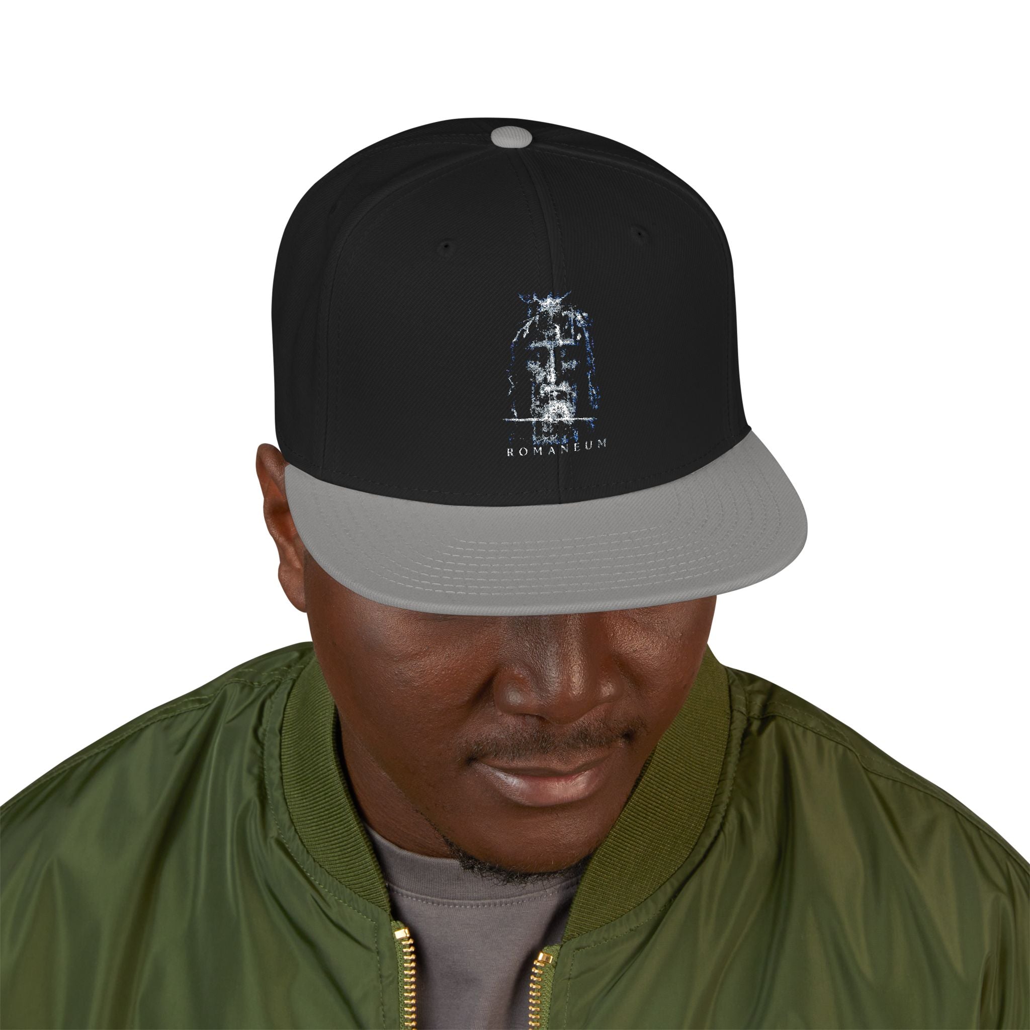 Romaneum Embroidered Snowflake Tree Snapback Hat
