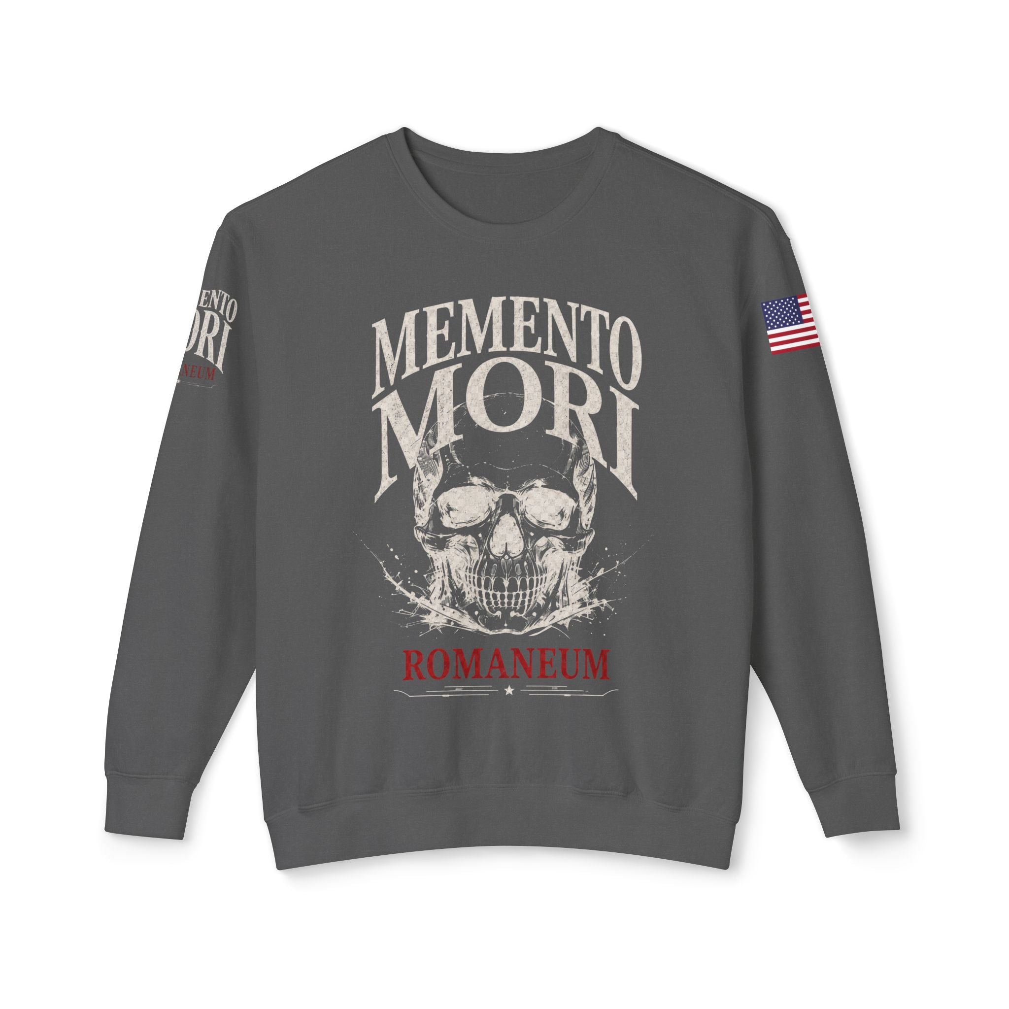 Memento Mori Crewneck Sweatshirt — Gothic Skull Romaneum Design
