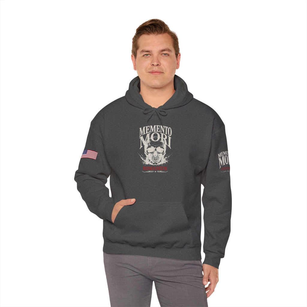 Memento Mori Hoodie — Romaneum Skull Graphic Pullover