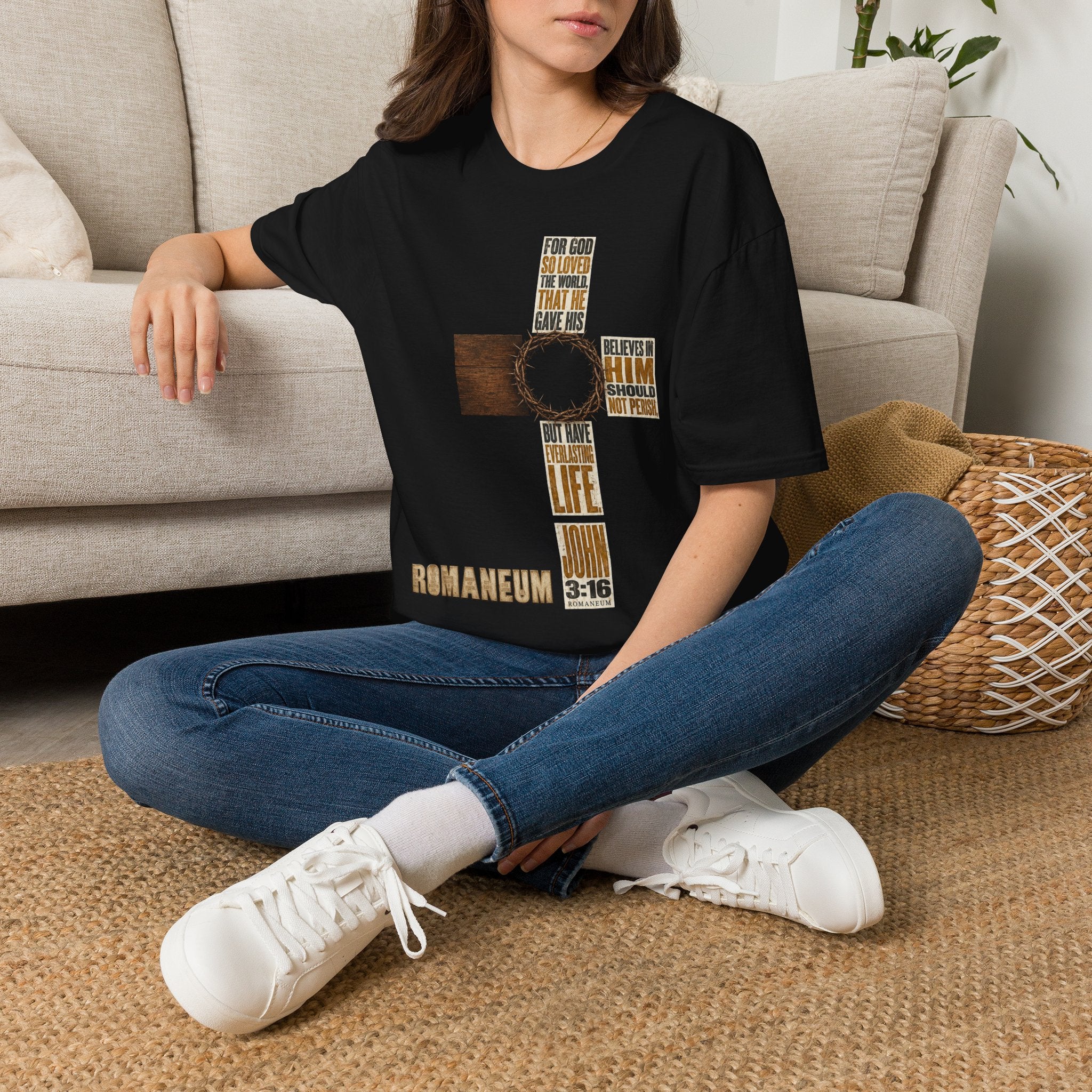 John 3:16 Cross T-Shirt — Faith Tee (For God So Loved)