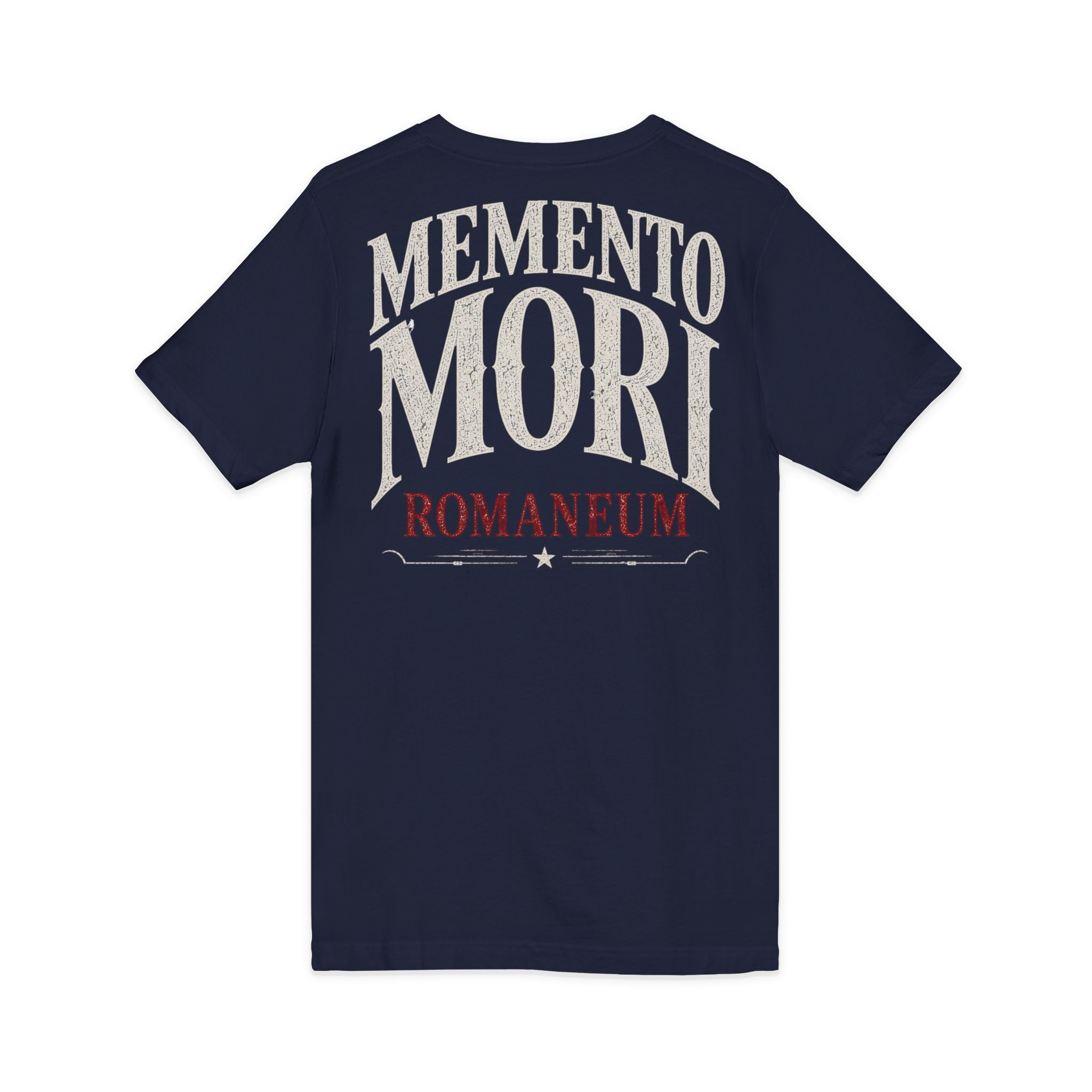 Memento Mori V-Neck Tee — Romaneum Skull Graphic Shirt