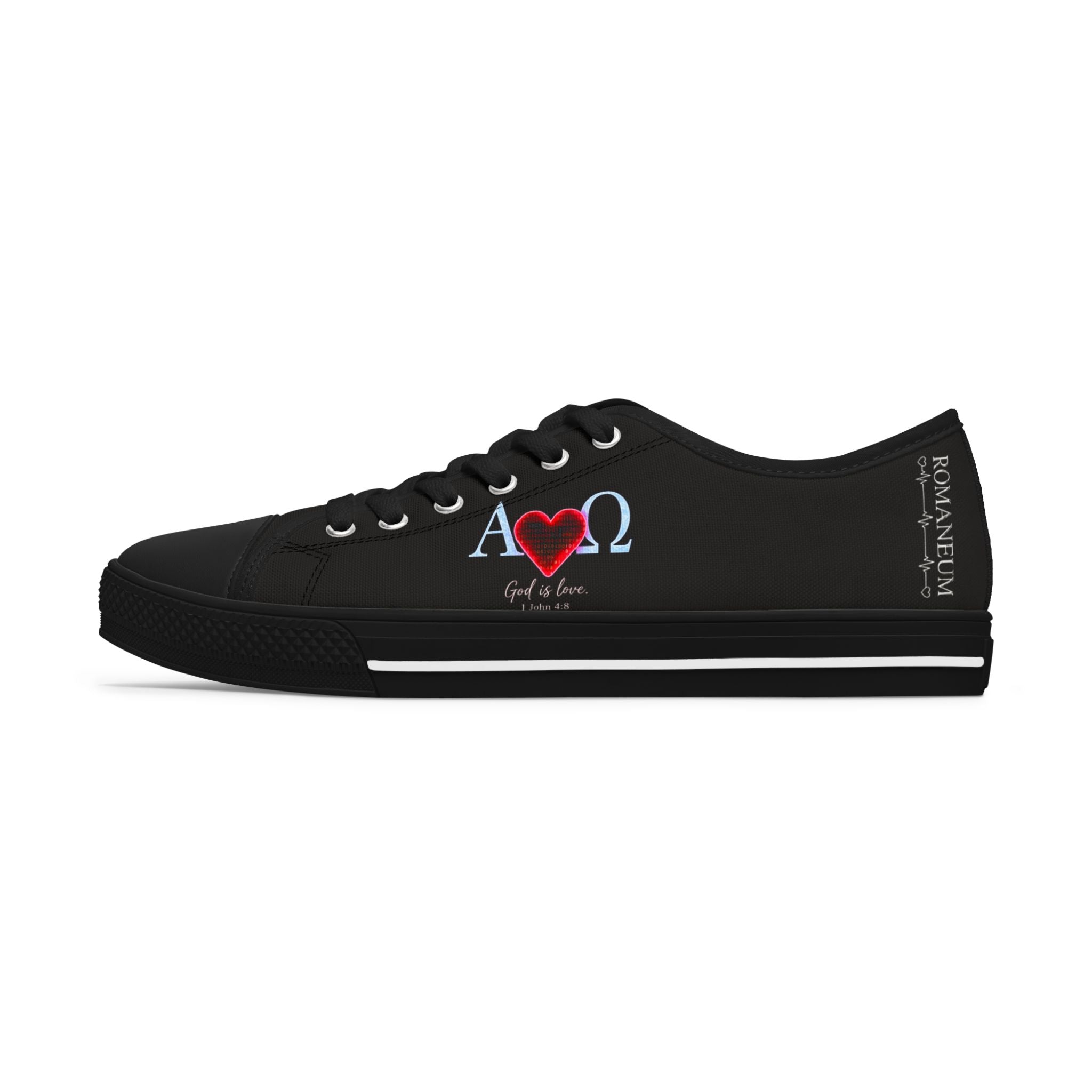 Alpha Omega Heart Sneakers | Christian Faith Low Top Shoes