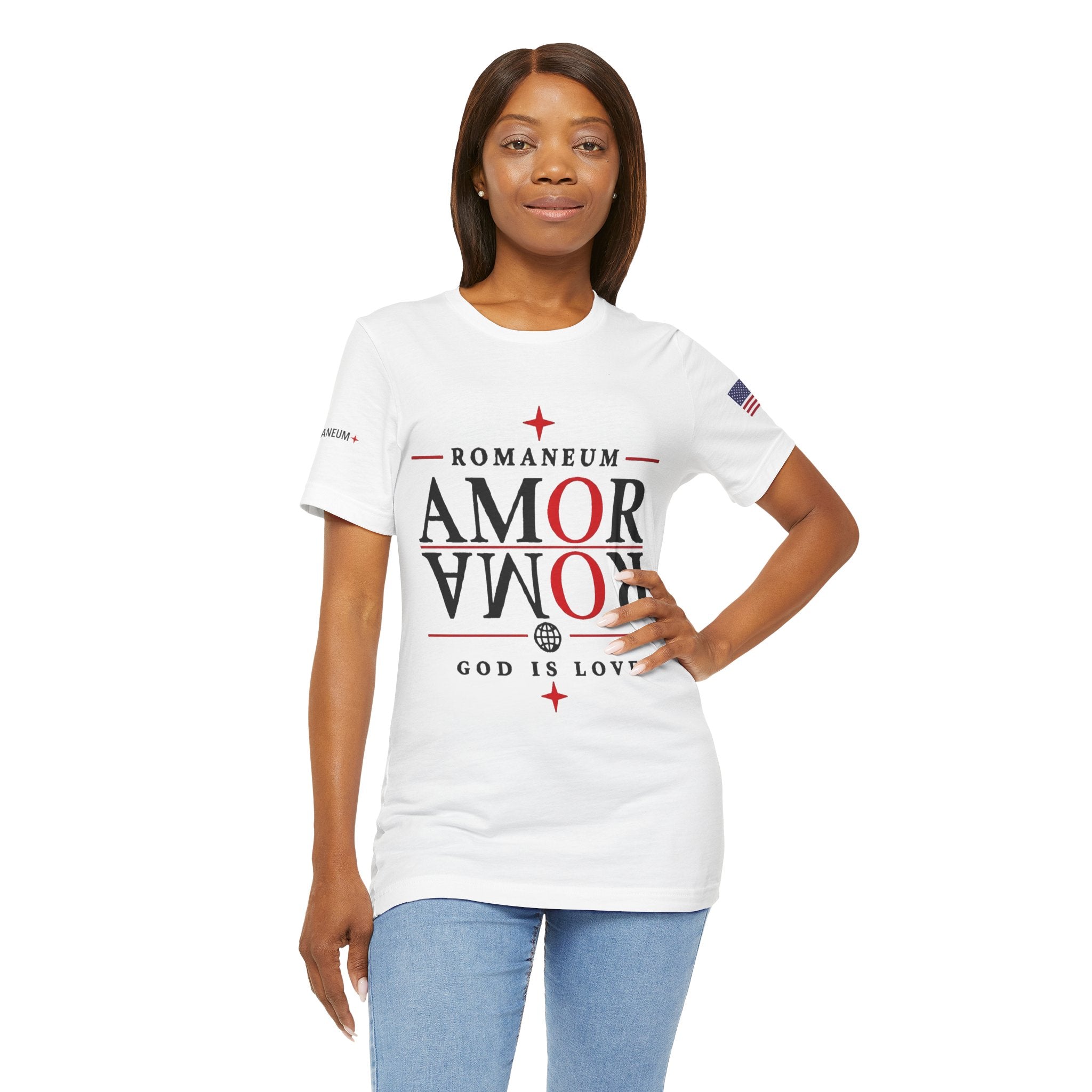Romaneum 'AMOR/ROMA' God Is Love Graphic Tee