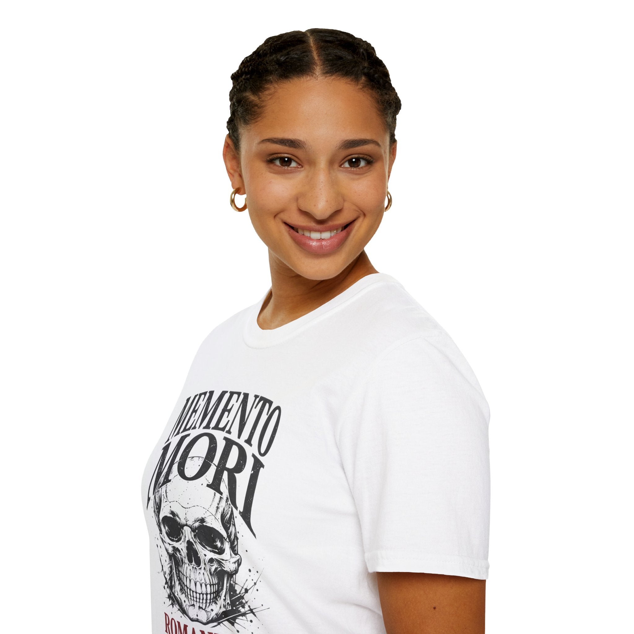 Memento Mori Skull T-Shirt — Gothic Reminder Tee with Romaneum Skull Design