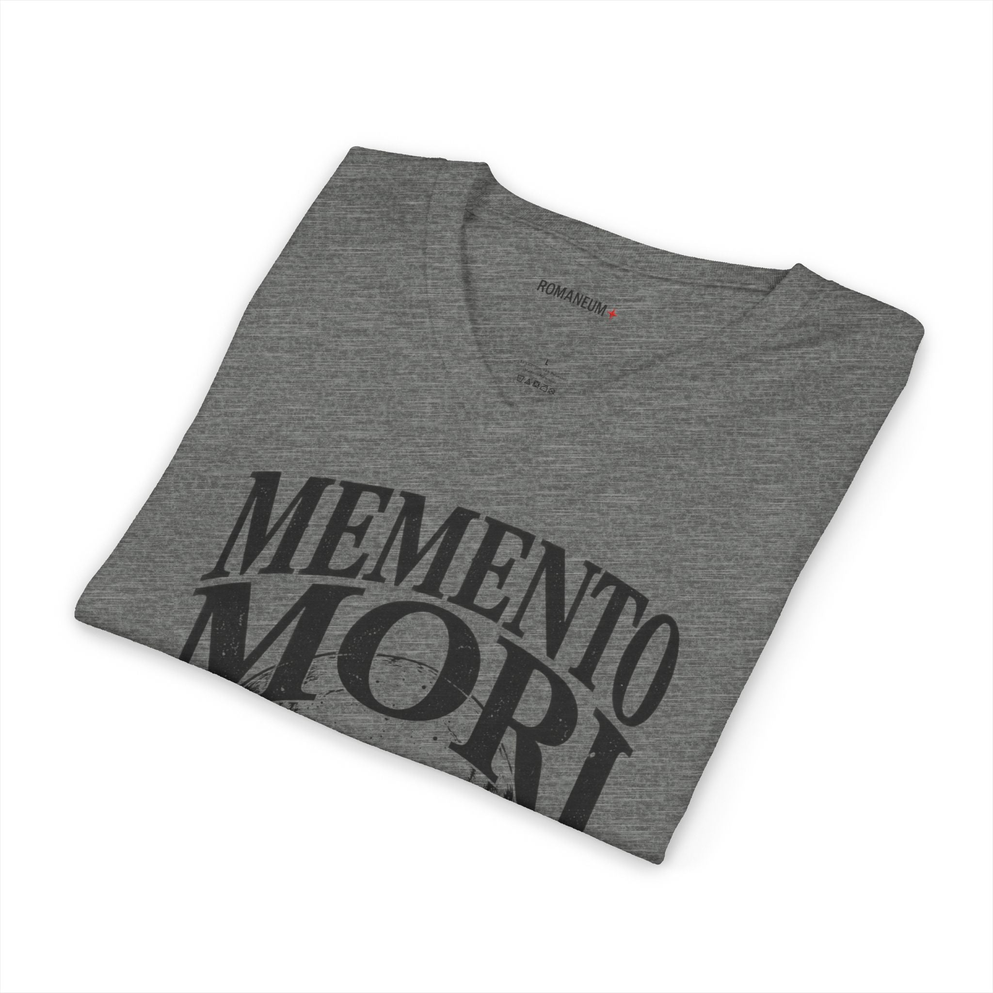 Memento Mori V-Neck Tee — Romaneum Skull Graphic Shirt