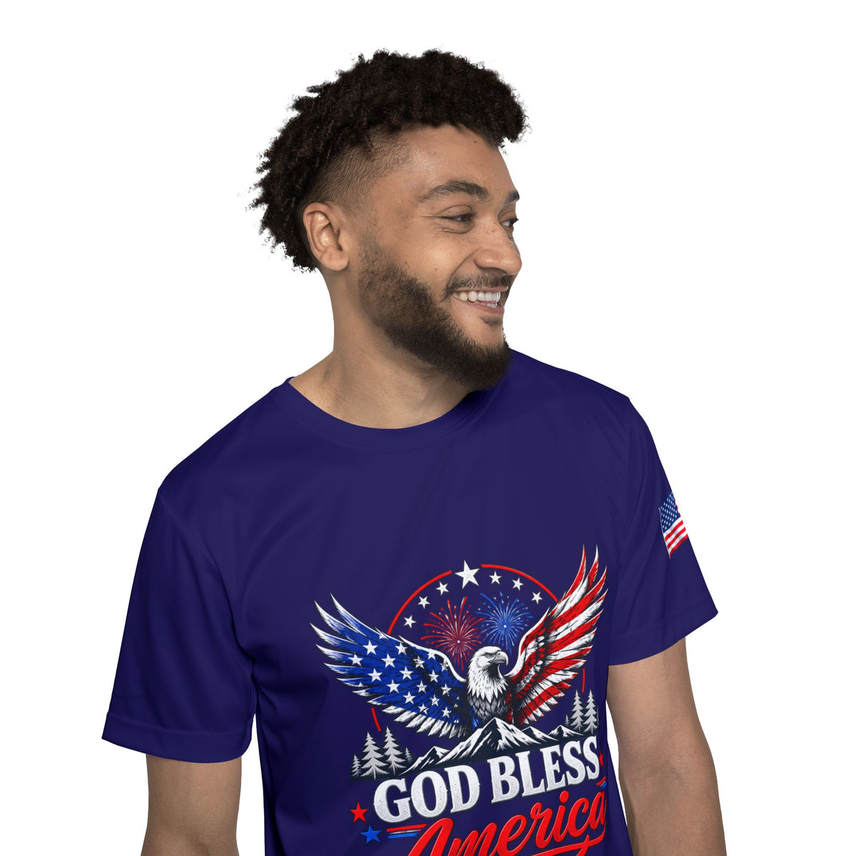 God Bless America Eagle Sports Jersey — Patriotic Men's Jersey