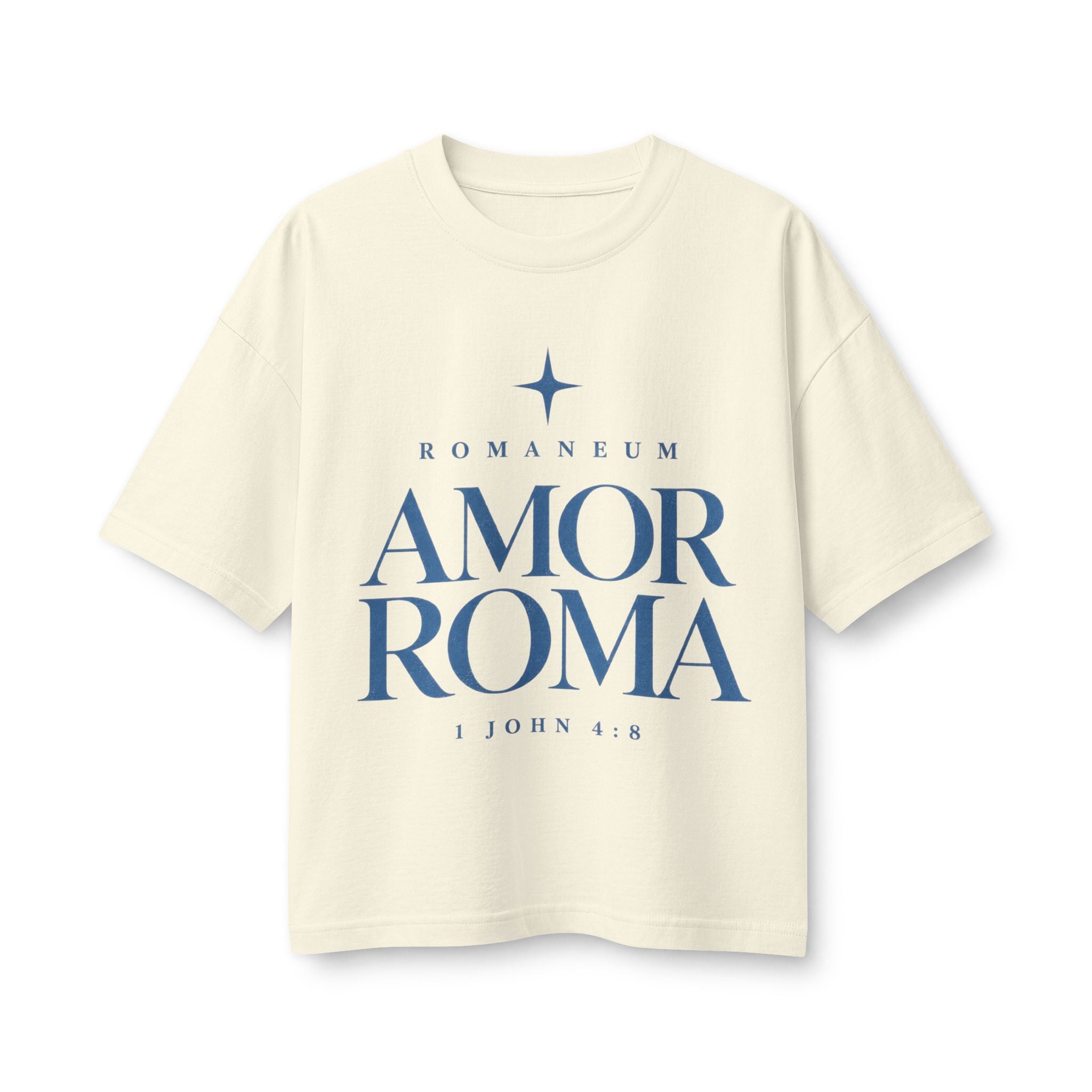 Amor Roma Christian Tee — "Above" Cloud Back Graphic