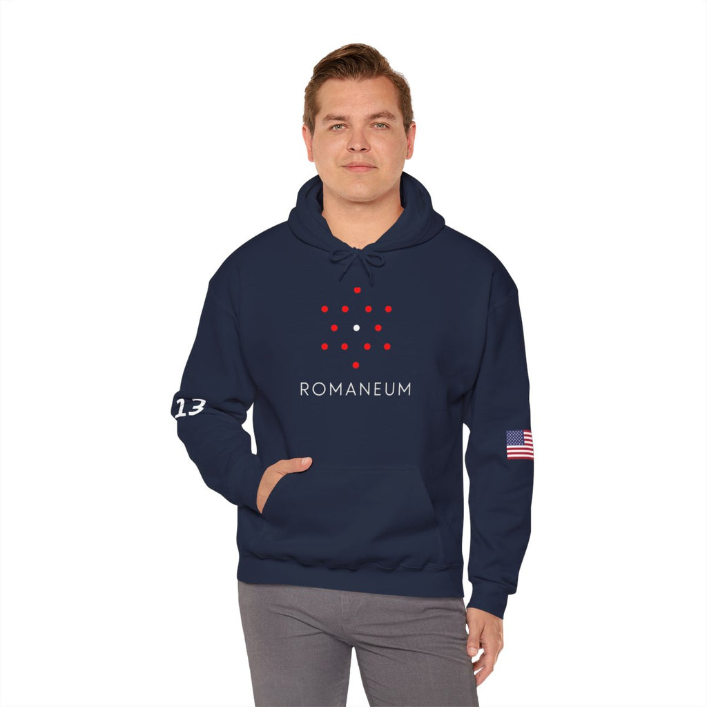 Romaneum Four-Direction Heavy Blend Hoodie | Flag & 13