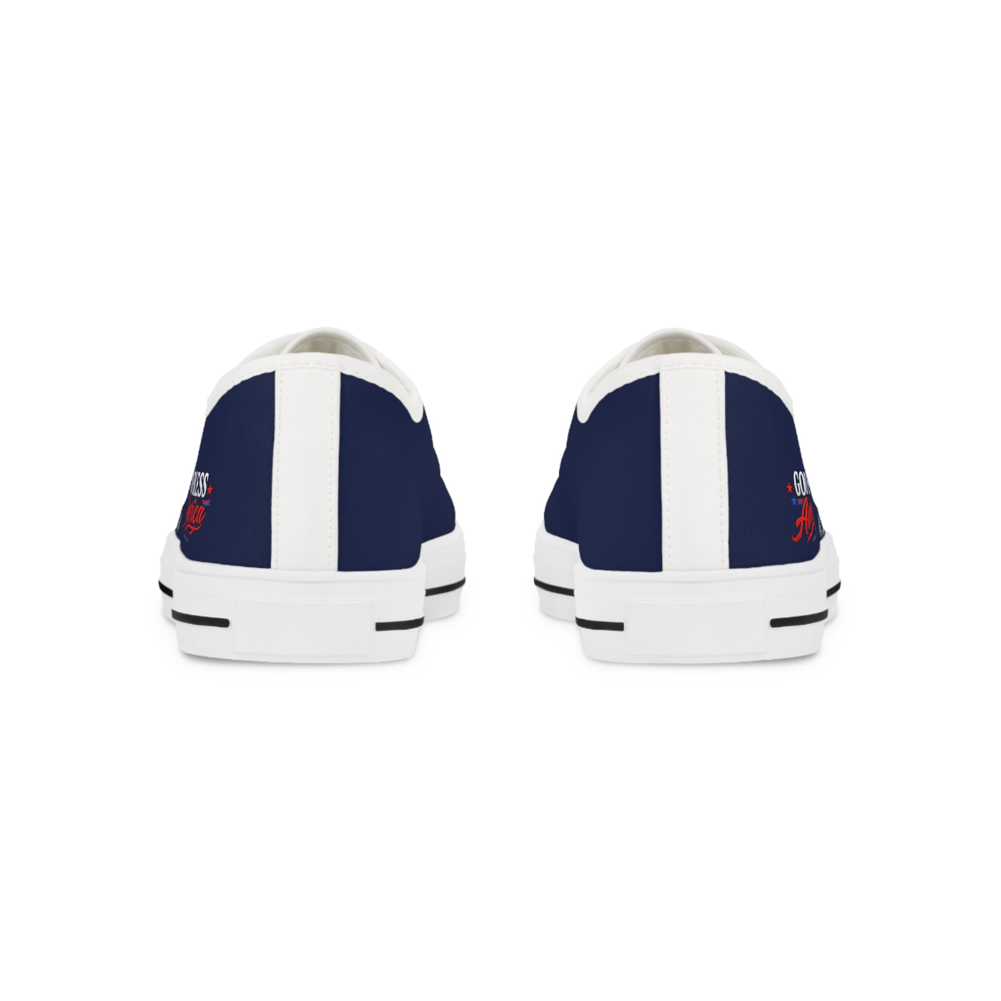 Patriotic Eagle Low Top Sneakers – God Bless America Men’s Canvas Shoes
