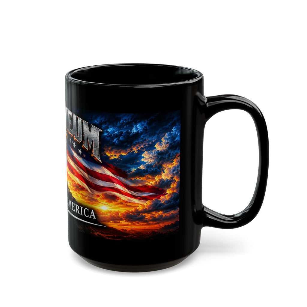 Patriotic Eagle Mug — "God Bless America" Black Coffee Cup