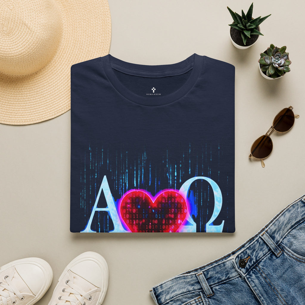 Alpha Omega Heart T-Shirt | Christian Scripture John 3:16 Design