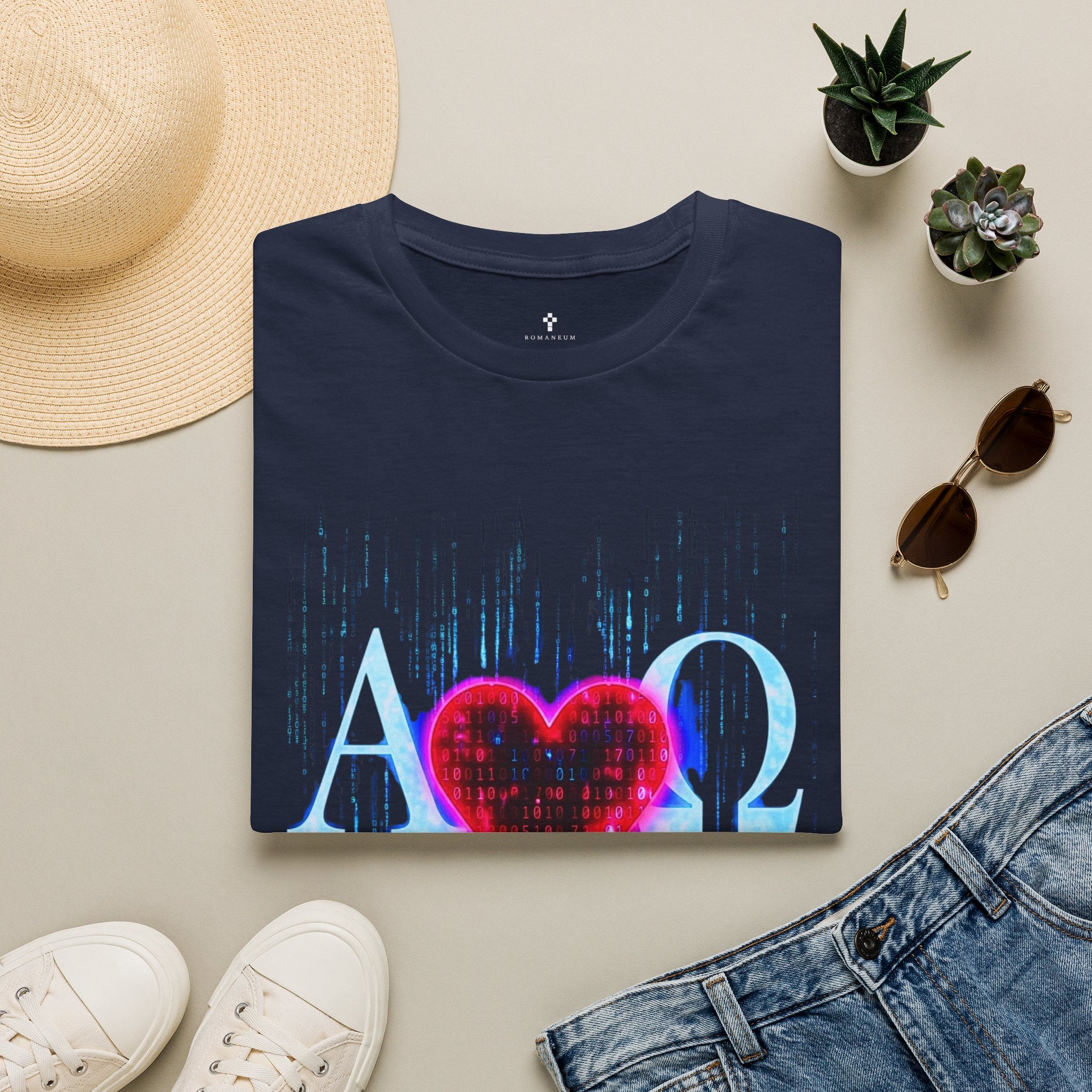 Alpha Omega Heart T-Shirt | Christian Scripture John 3:16 Design