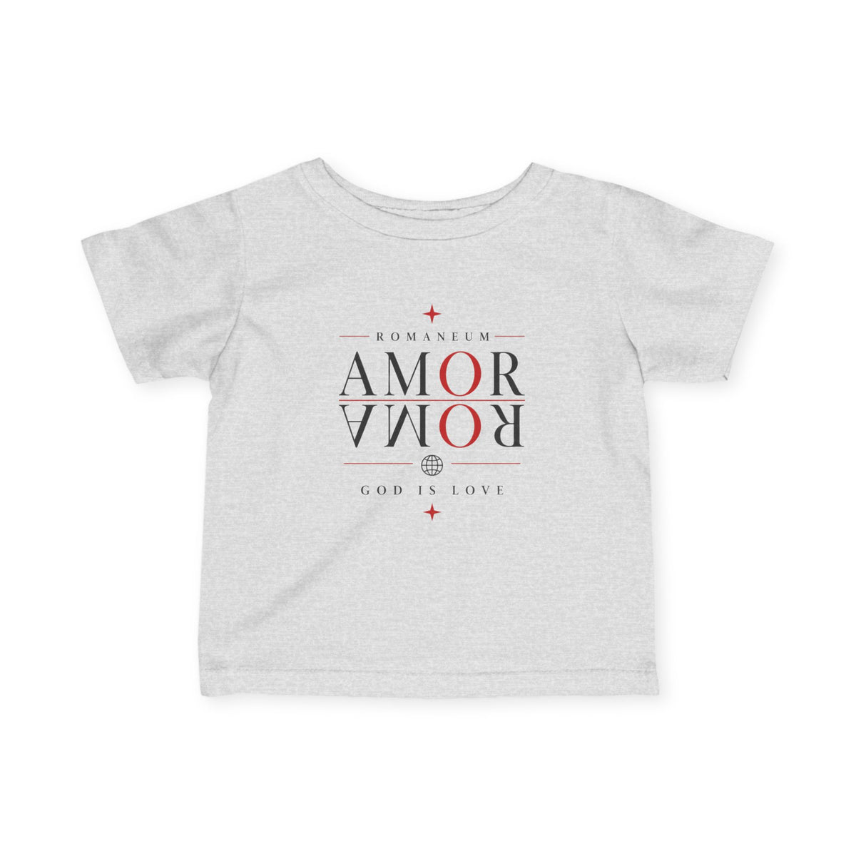 Infant Tee – 'AMOR ROMA' God Is Love Christian Baby Shirt