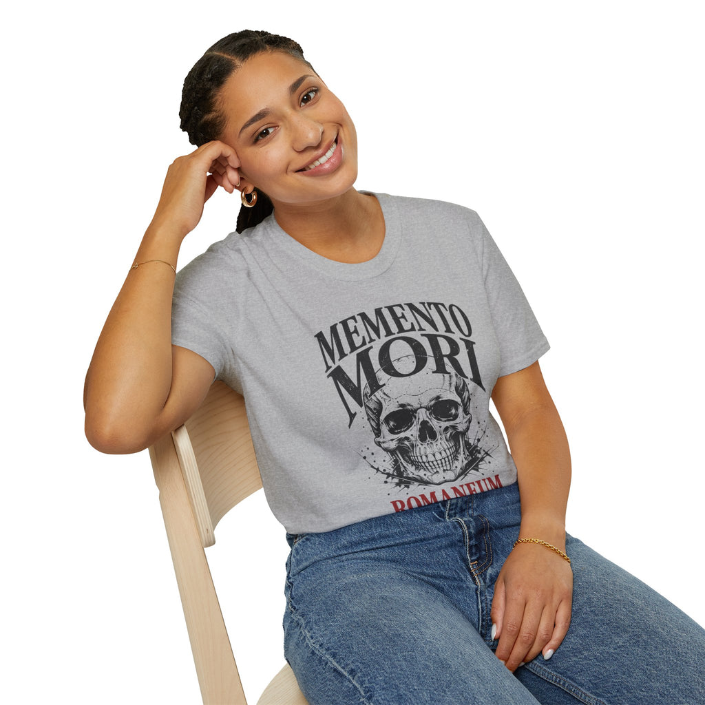 Memento Mori Skull T-Shirt — Gothic Reminder Tee with Romaneum Skull Design
