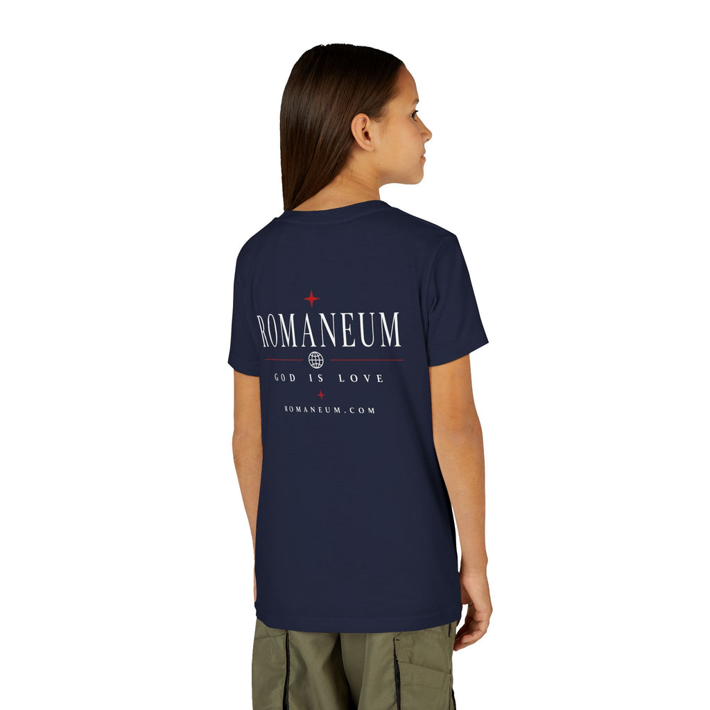 Youth Tee — ROMANEUM “AMOR / ROMA” God Is Love Graphic