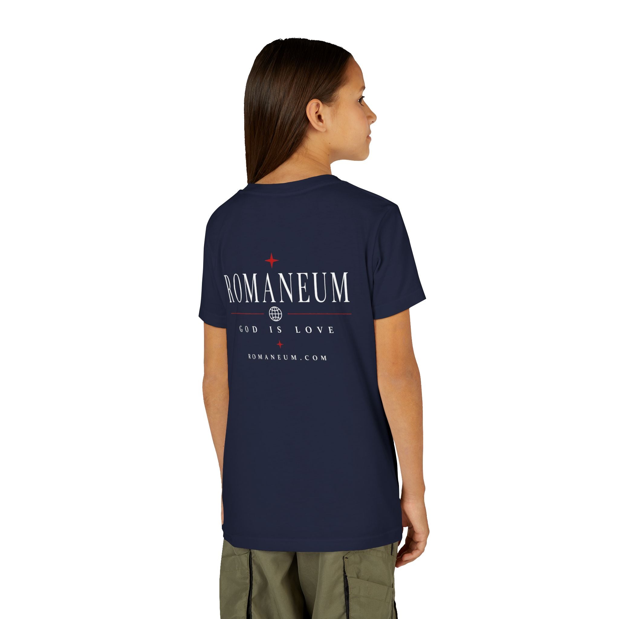 Youth Tee — ROMANEUM “AMOR / ROMA” God Is Love Graphic