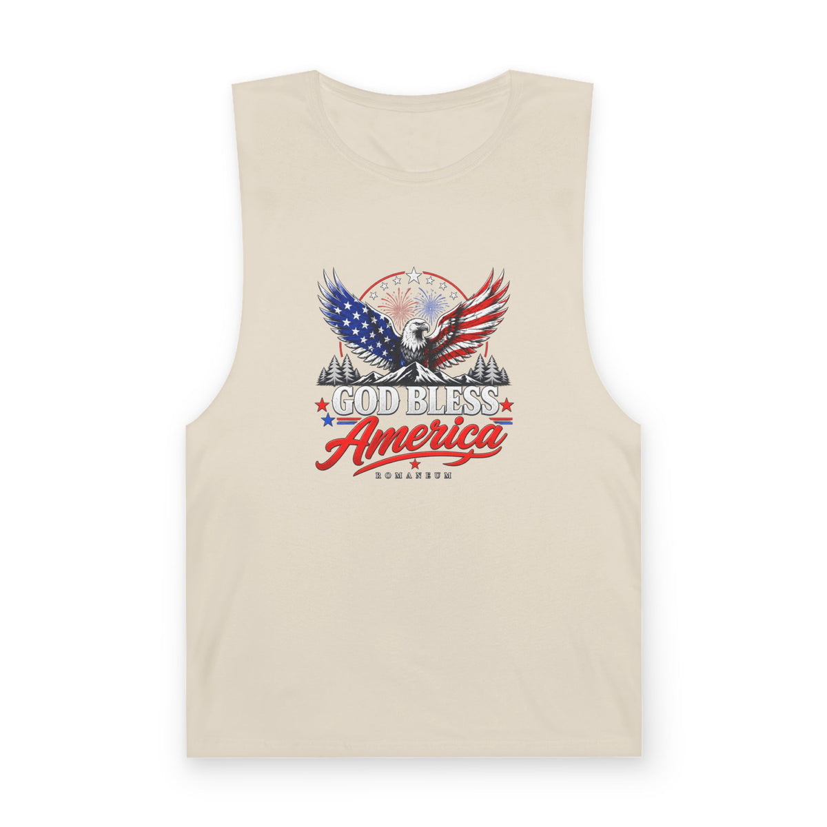 God Bless America Eagle Tank Top — Patriotic Romaneum USA Flag Muscle Tee