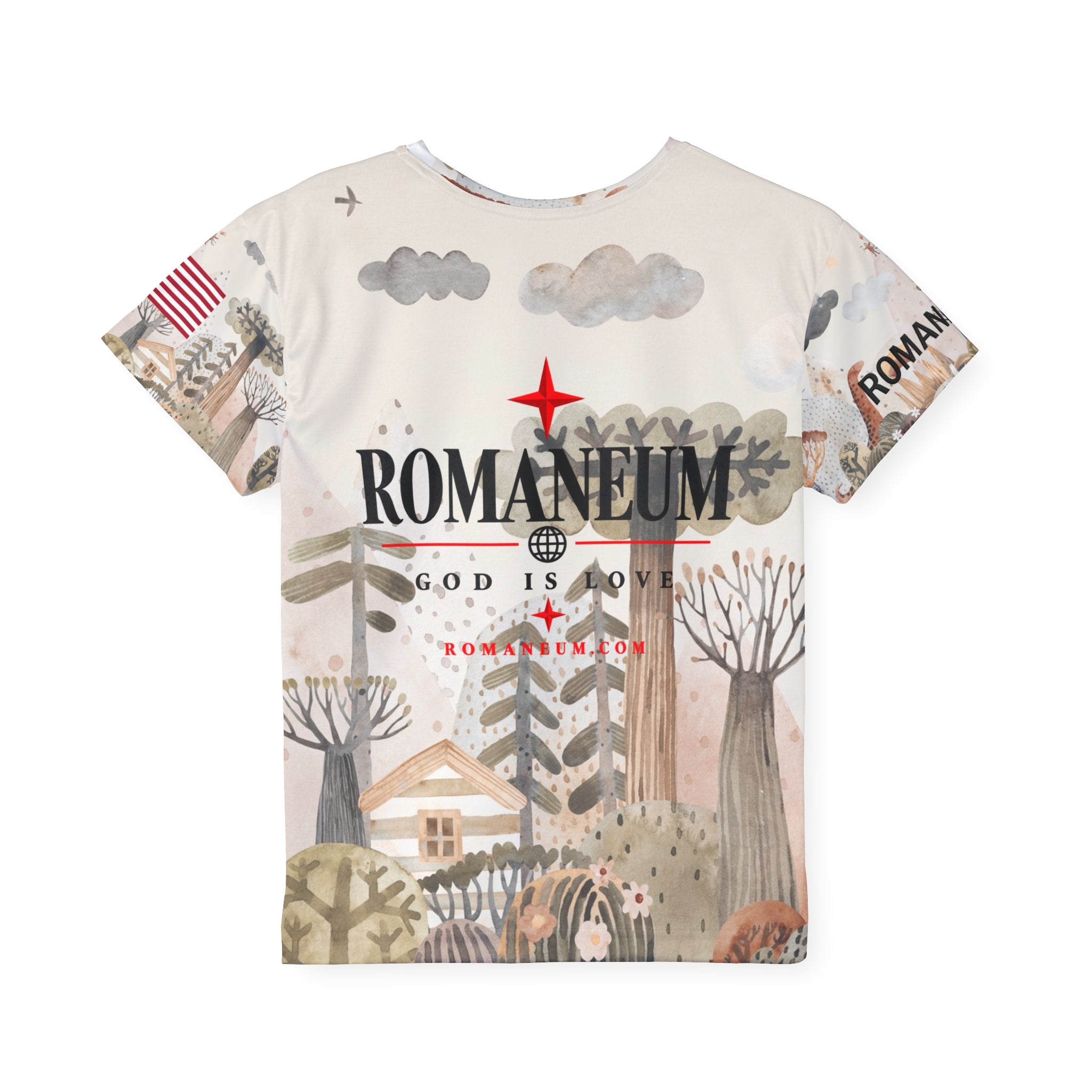 Kids All-Over Print Jersey — 'Amor Roma / God Is Love' Romaneum Sports Tee